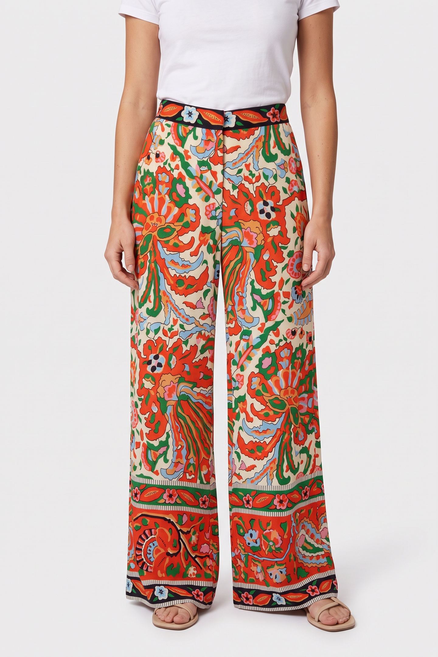 BA&SH Wide Trousers Ecru Größe: XS | Ausgestellte Hosen Outlet | Damen | Braun