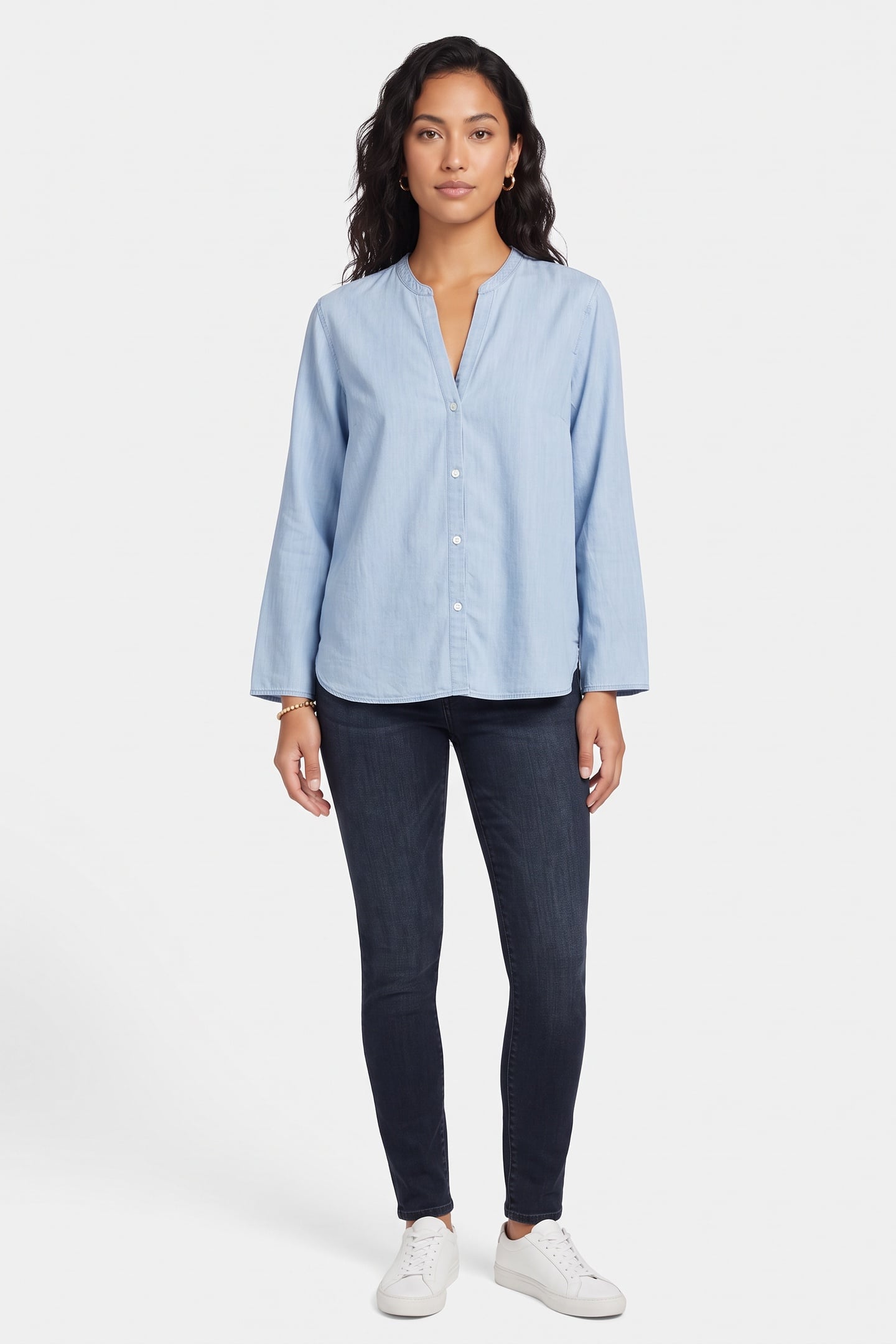 ARKET Leah Light Denim Shirt Blue Maat: M | Longsleeves Outlet | Dames | Blauw