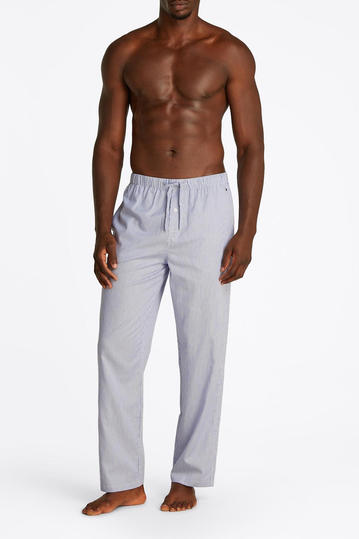 Tommy Hilfiger Woven Pj Pant Print Dotted Stripes Vessel Blue Maat: S | Nachtmode Outlet | Heren | Blauw