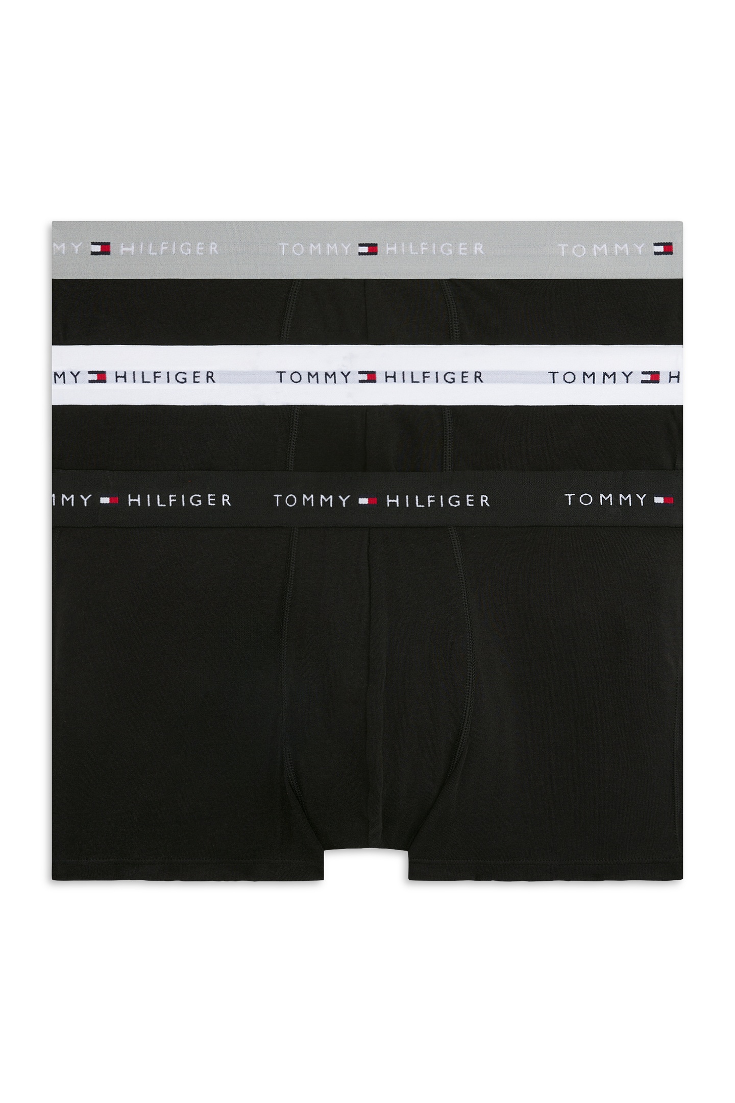 Tommy Hilfiger 3-pack Waistband Trunk Grey Heather/black/white Taglia: XXL | Biancheria intima Outlet | Uomo | Grigio