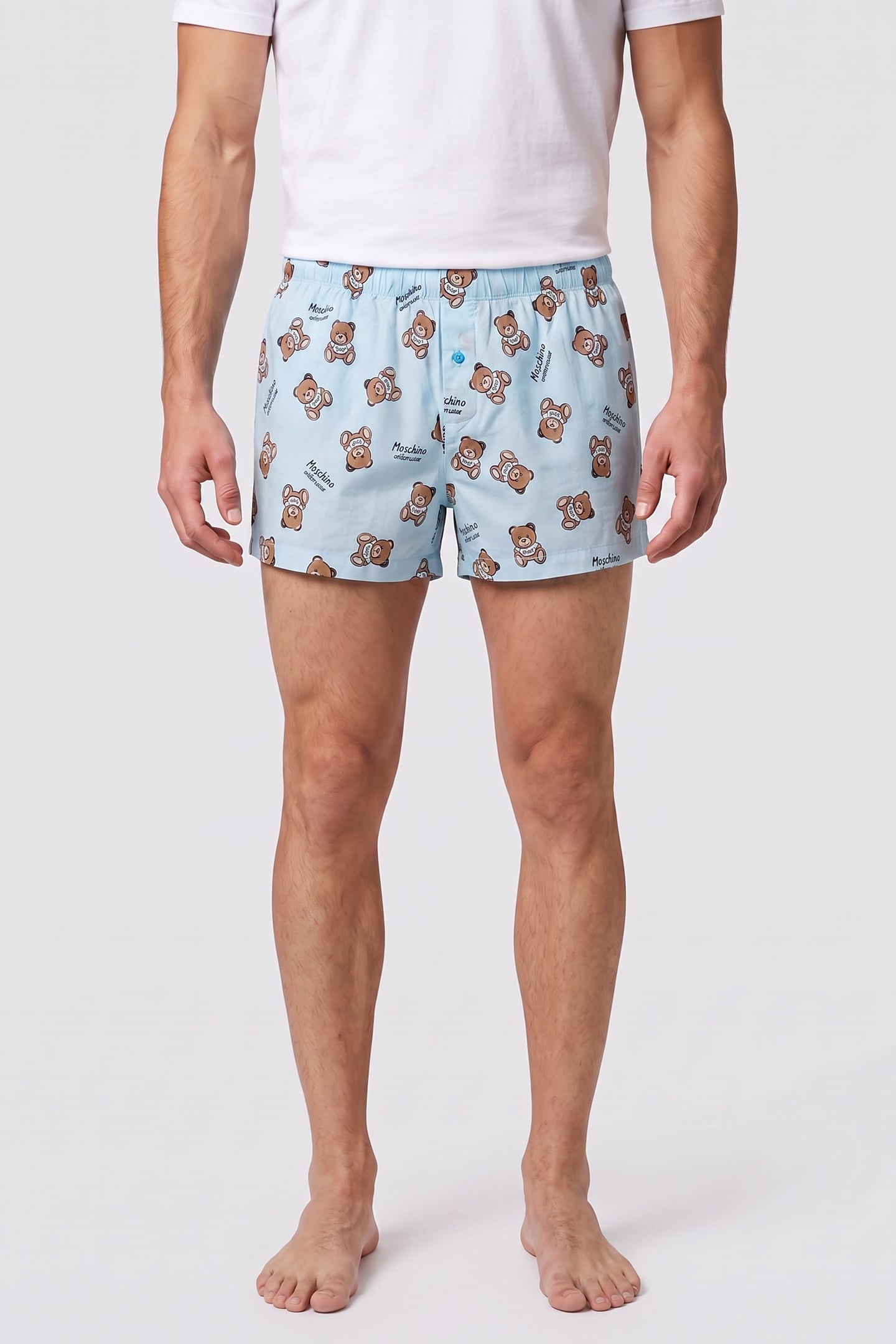 Moschino Woven Boxer Blue Maat: S | Onderbroeken Outlet | Heren | Blauw