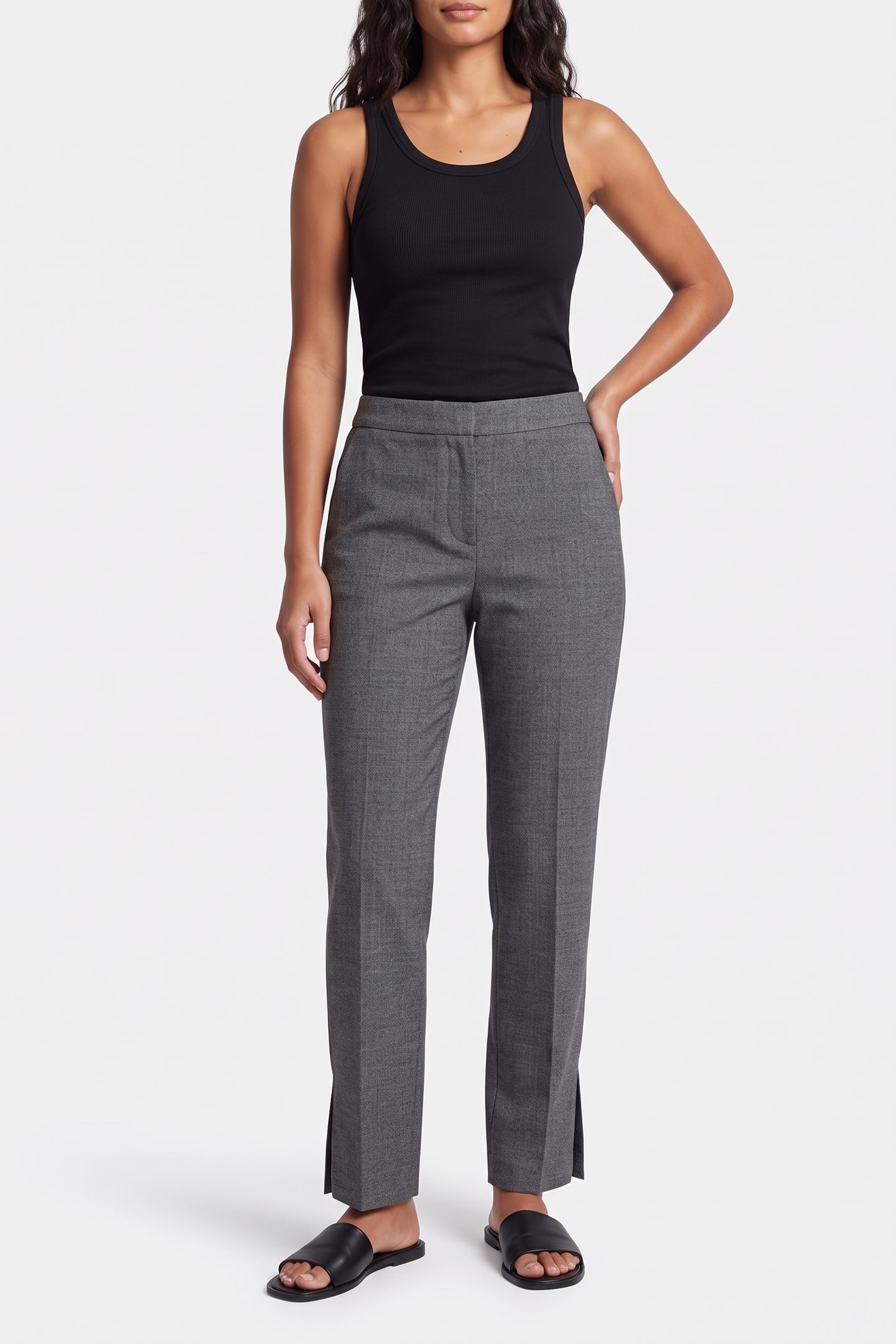ARKET Ekry Bottom Slit Trouser Black Maat: 44 | Pantalons Outlet | Dames | Zwart