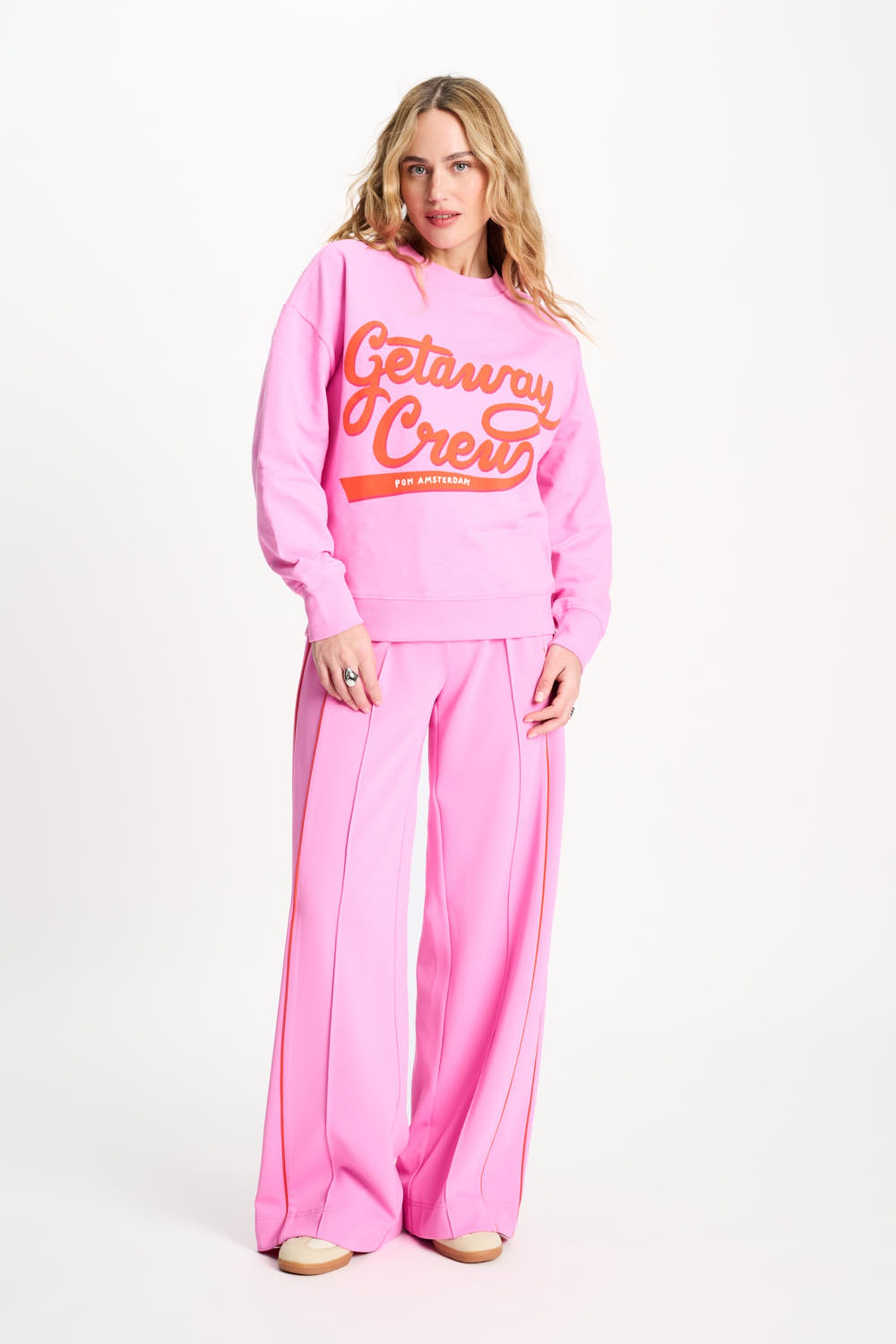 POM Amsterdam Sweater - Getaway Crew Pink Maat: 38 | Sweaters Outlet | Dames | Roze
