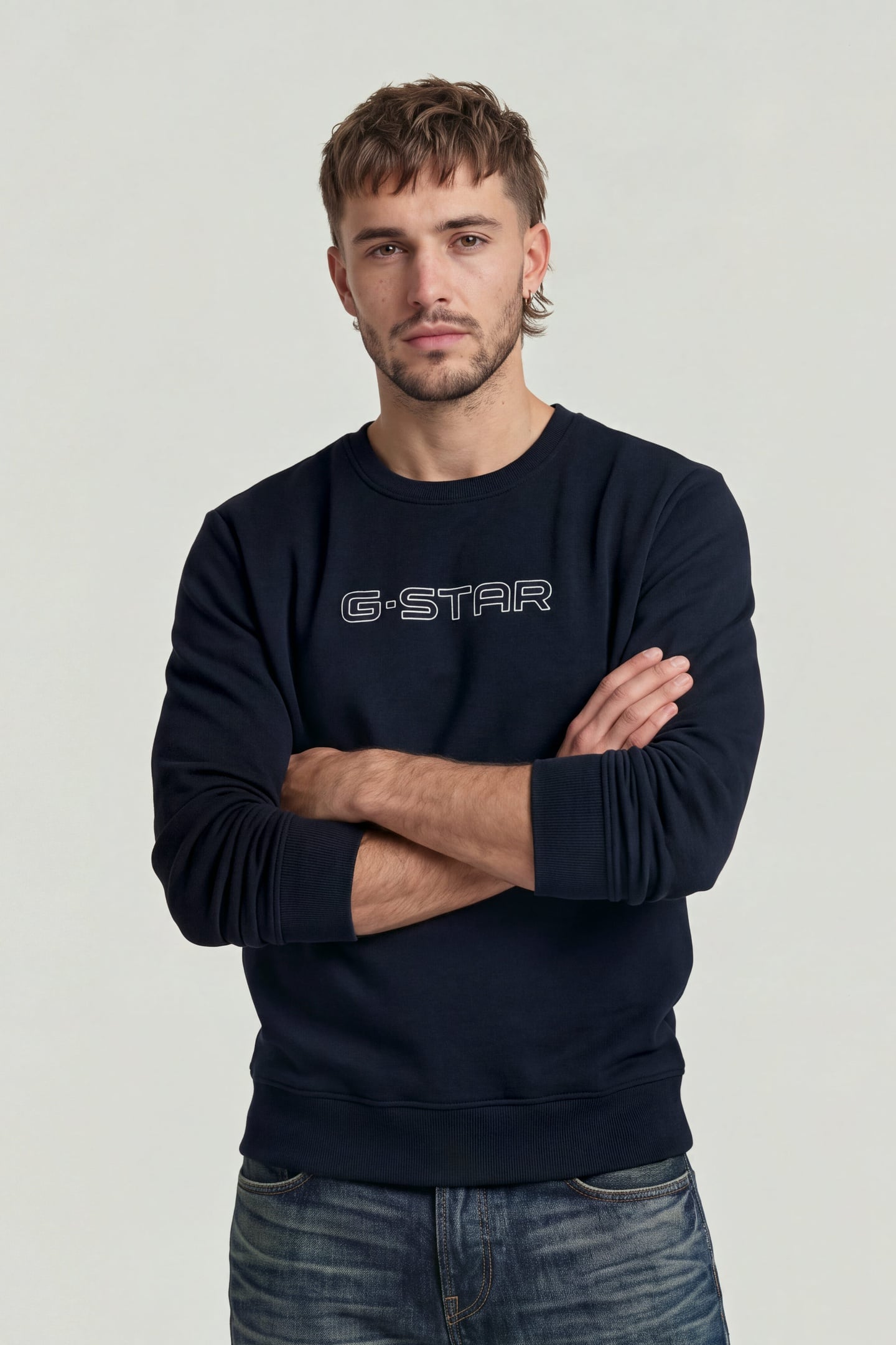 G-Star  Slim Crew Sweat L/s Blue Taglia: XXL | Maglioni a maglia Outlet | Uomo | Blu
