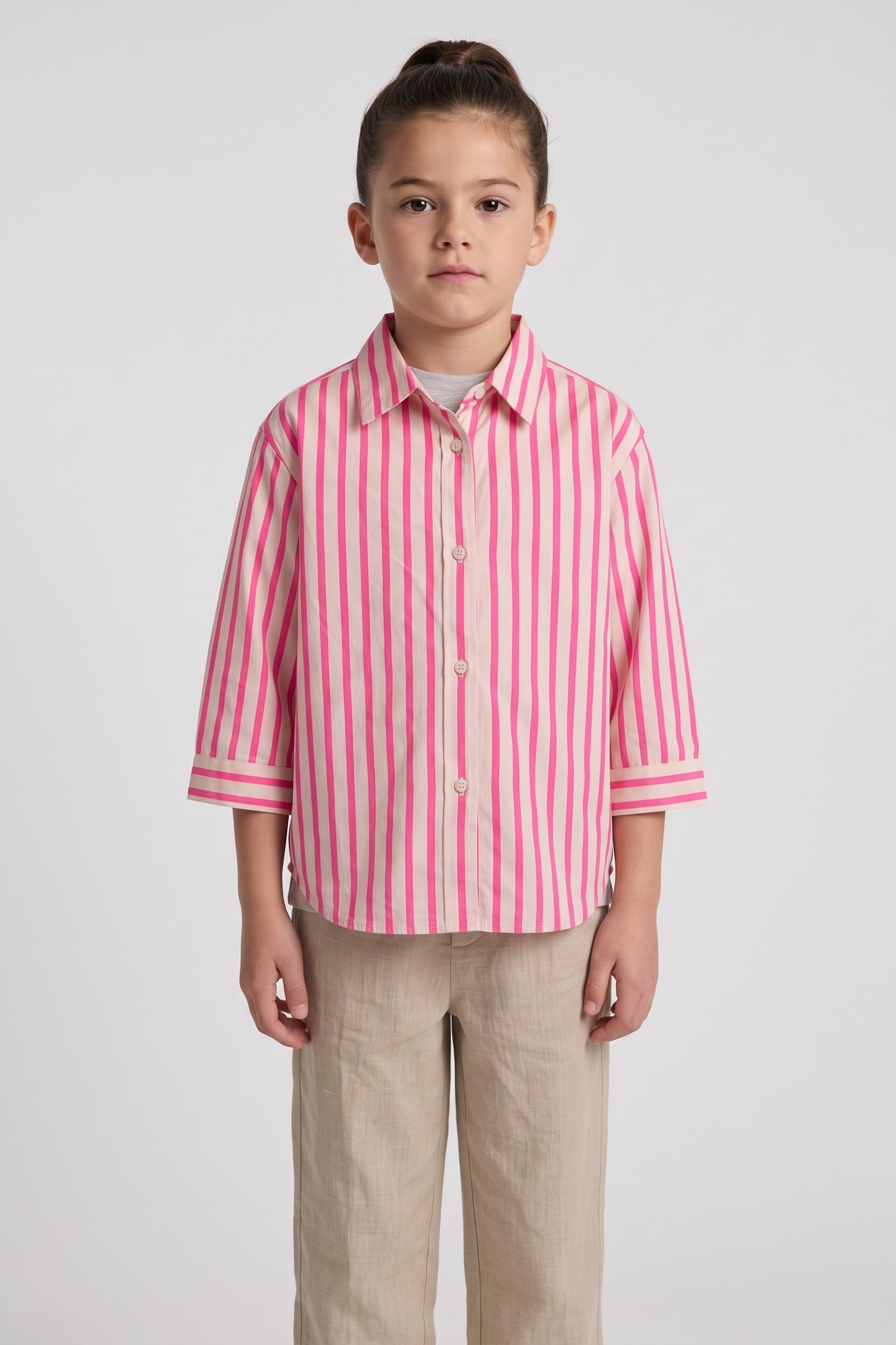 ARKET Susi Striped Shirt Pink Maat: 110 | Overhemden Outlet | kids | Roze