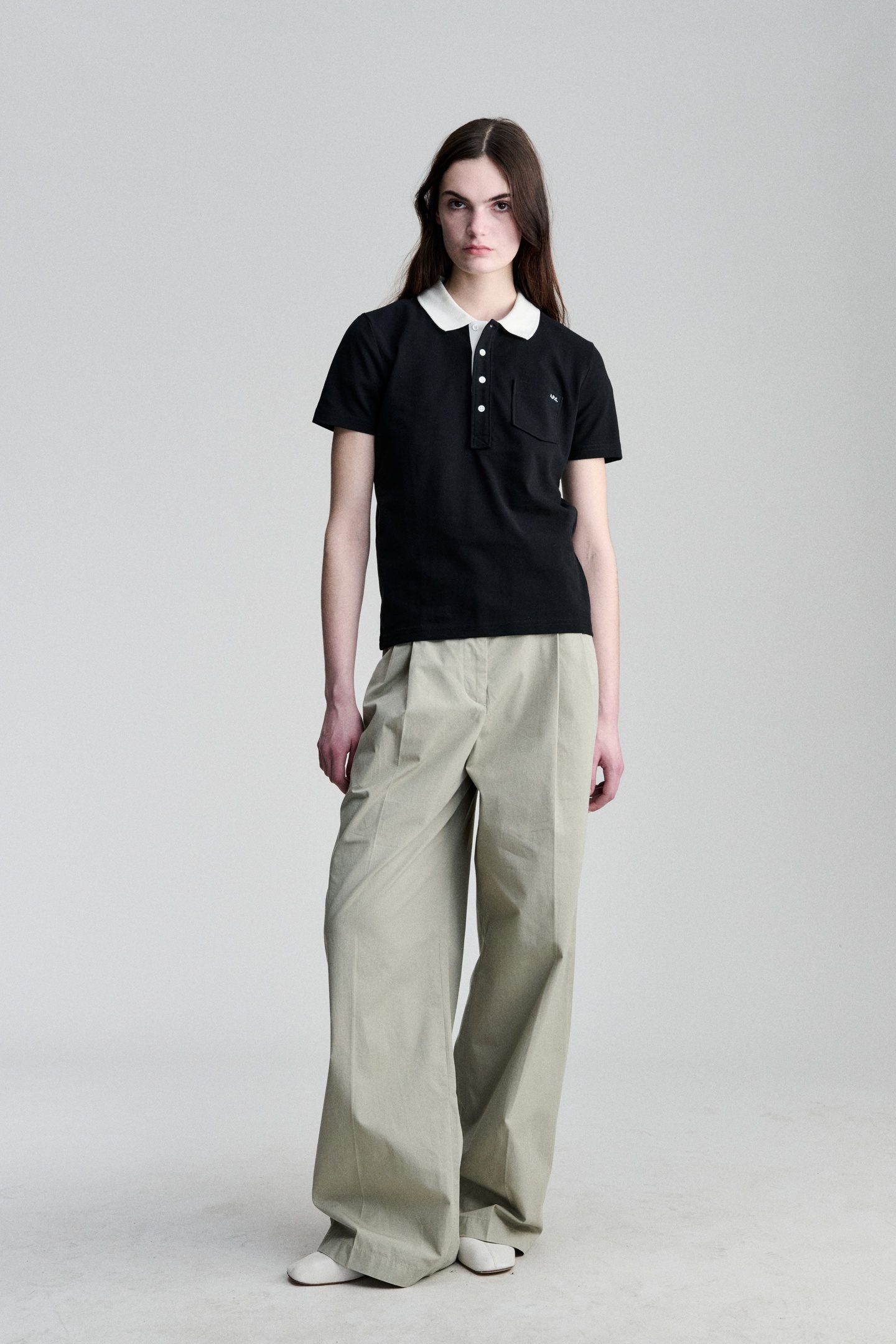 A.P.C. Polo Short Sleeve Black Maat: S | Tops Outlet | Dames | Zwart