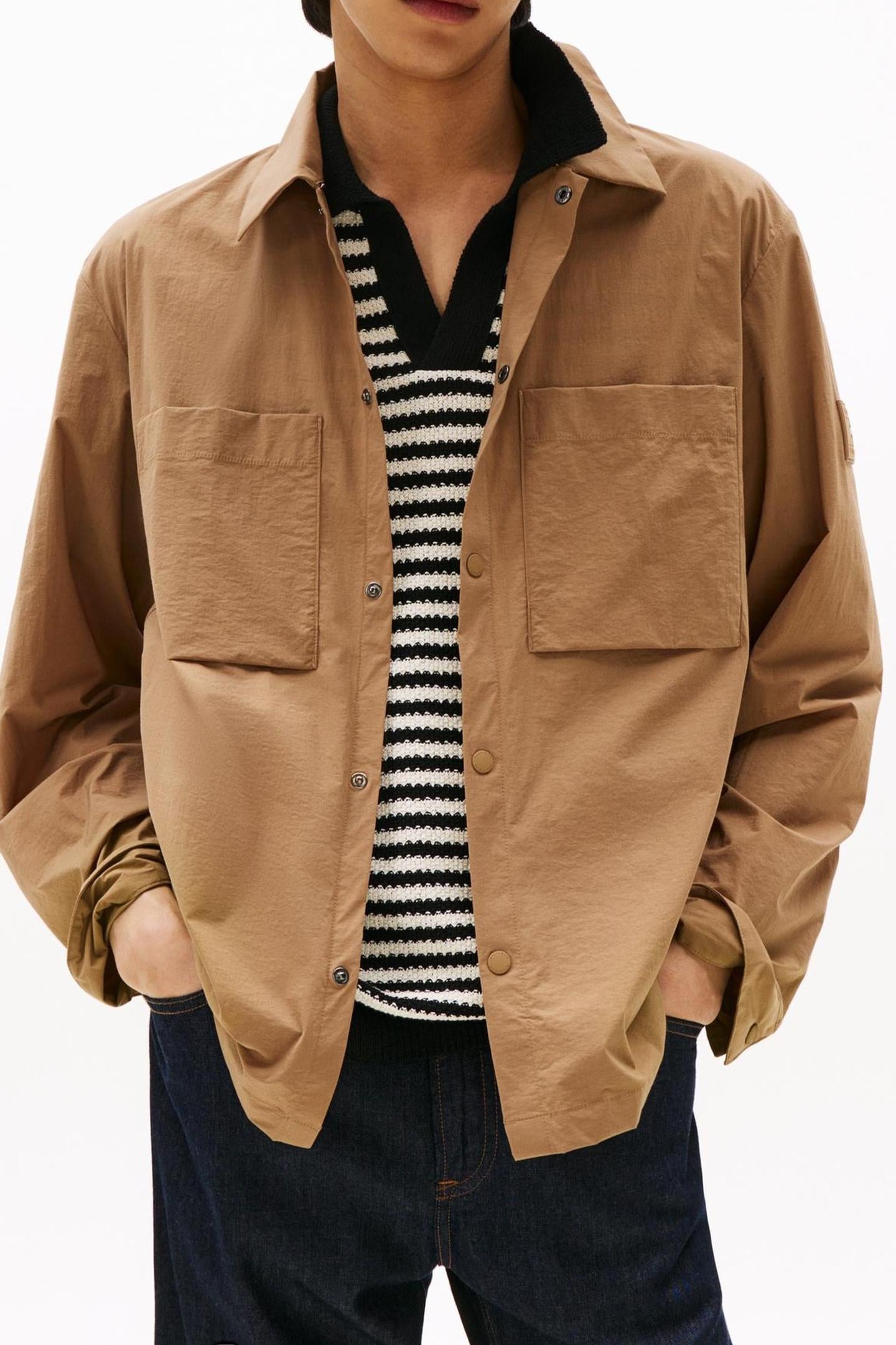 Tommy Hilfiger Tech Shirt Jacket Soft Mocha Maat: L | Lichte Jassen Outlet | Heren | Bruin