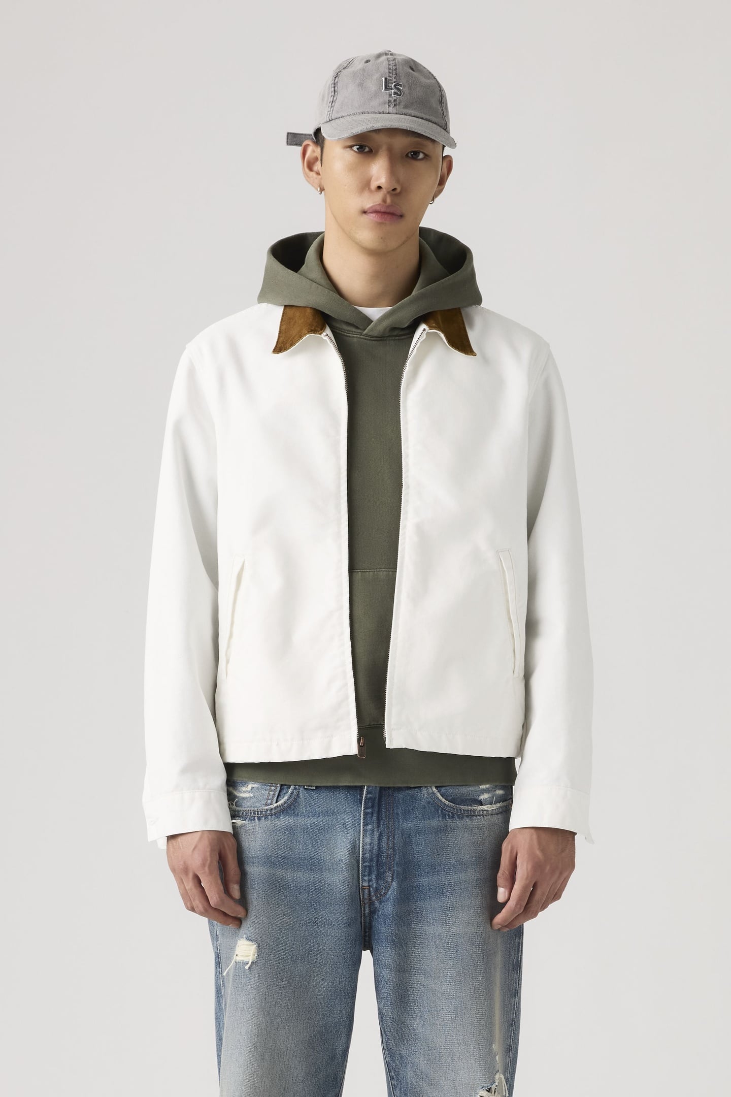 Levi's Mechanics Full-zip Jacket Coconut Milk Maat: L | Bomberjacks Outlet | Heren | Wit