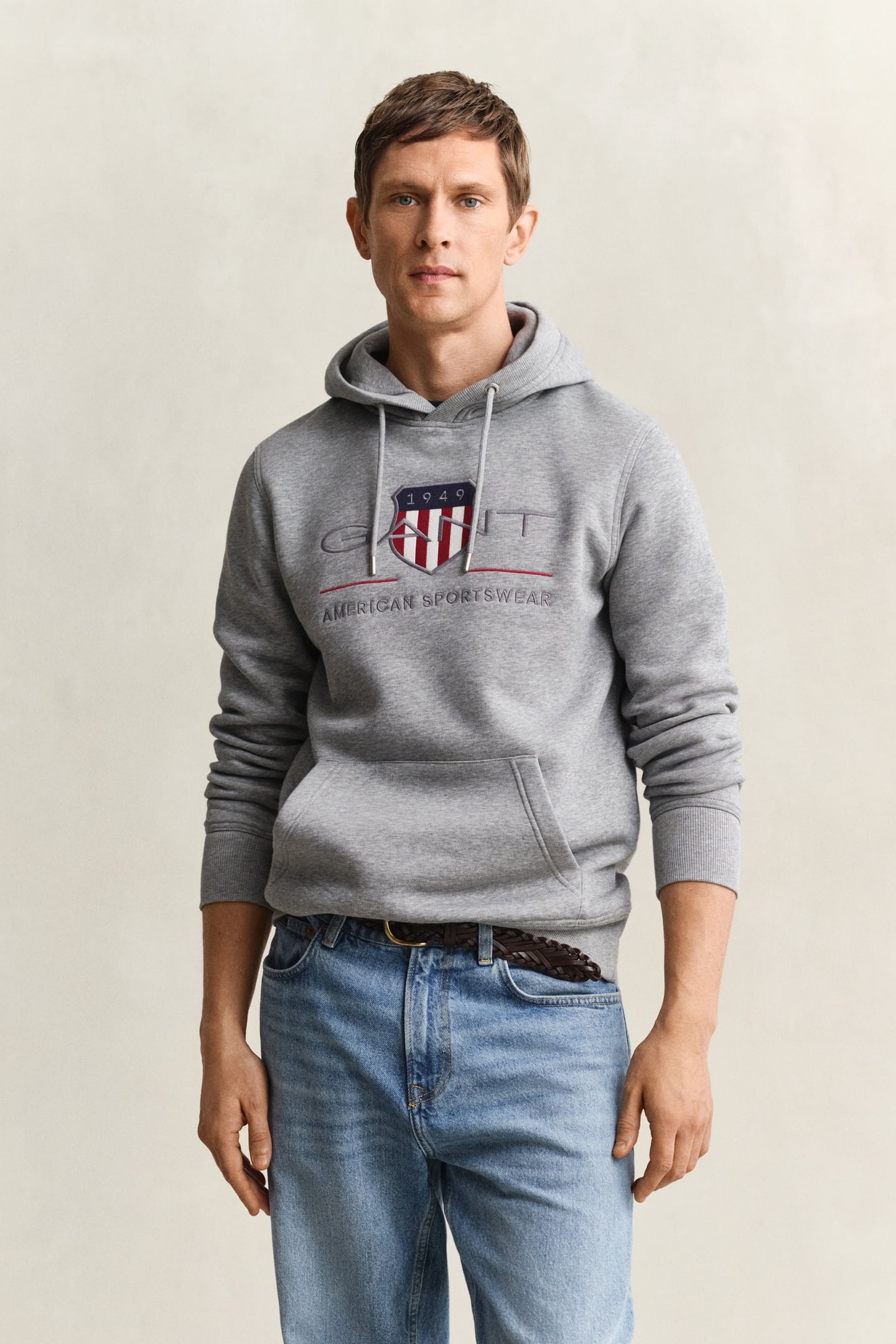 GANT Archive Shield Hoodie Grey Melange Taglia: XS | Maglioni a maglia Outlet | Uomo | Grigio