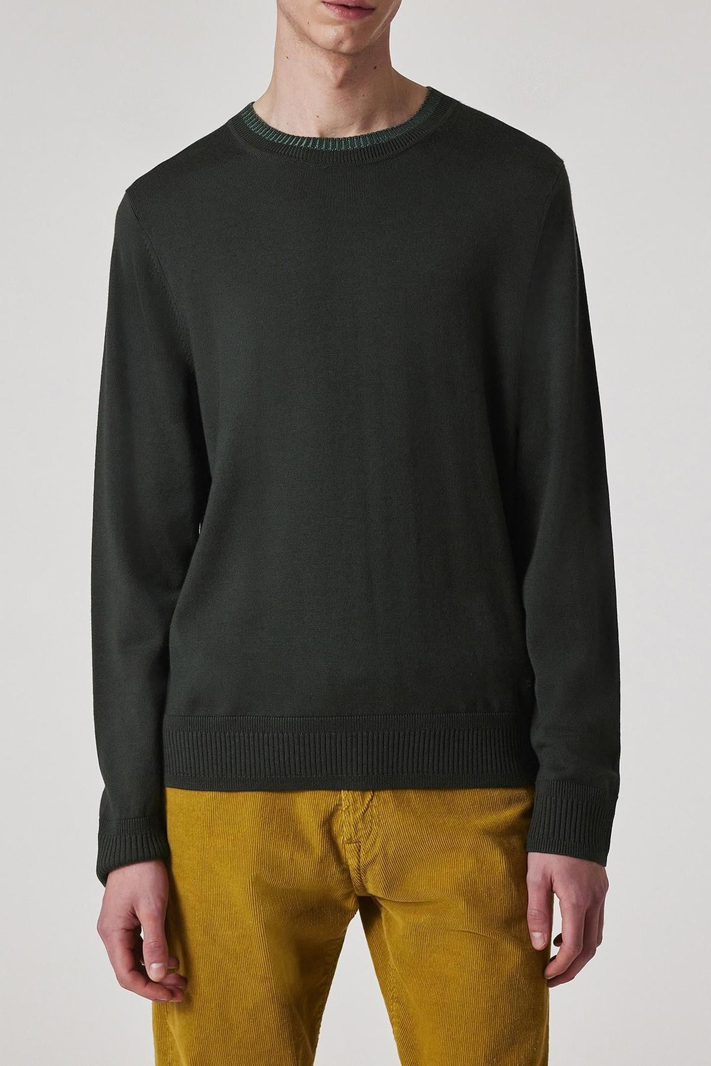 Paul Smith Mens Sweater Crew Neck Very Dark Green Maat: M | Sweaters Outlet | Heren | Groen