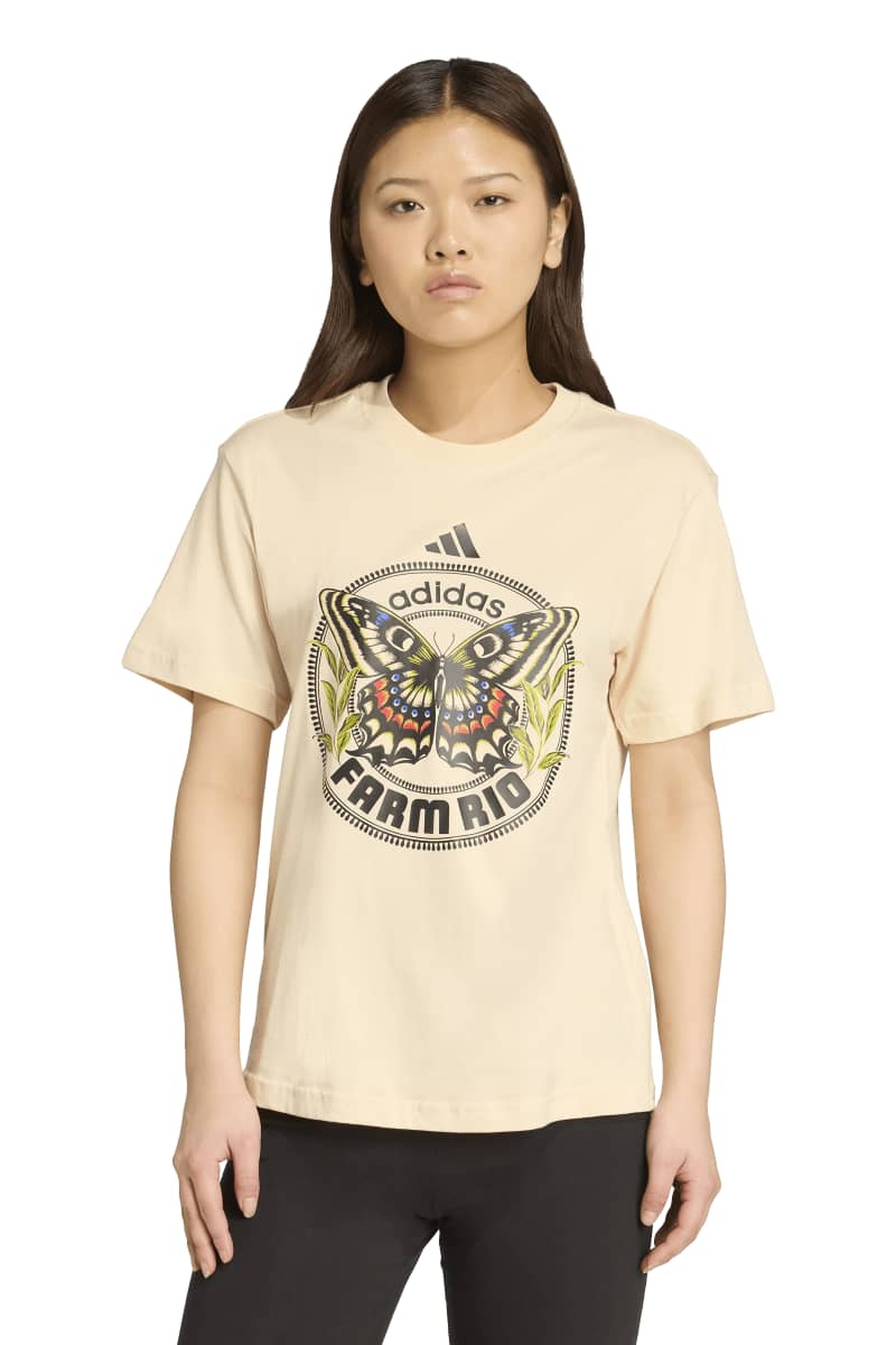 Adidas Farm Gfx Tee Sand Strata Maat: S | Tops Outlet | Dames | Beige