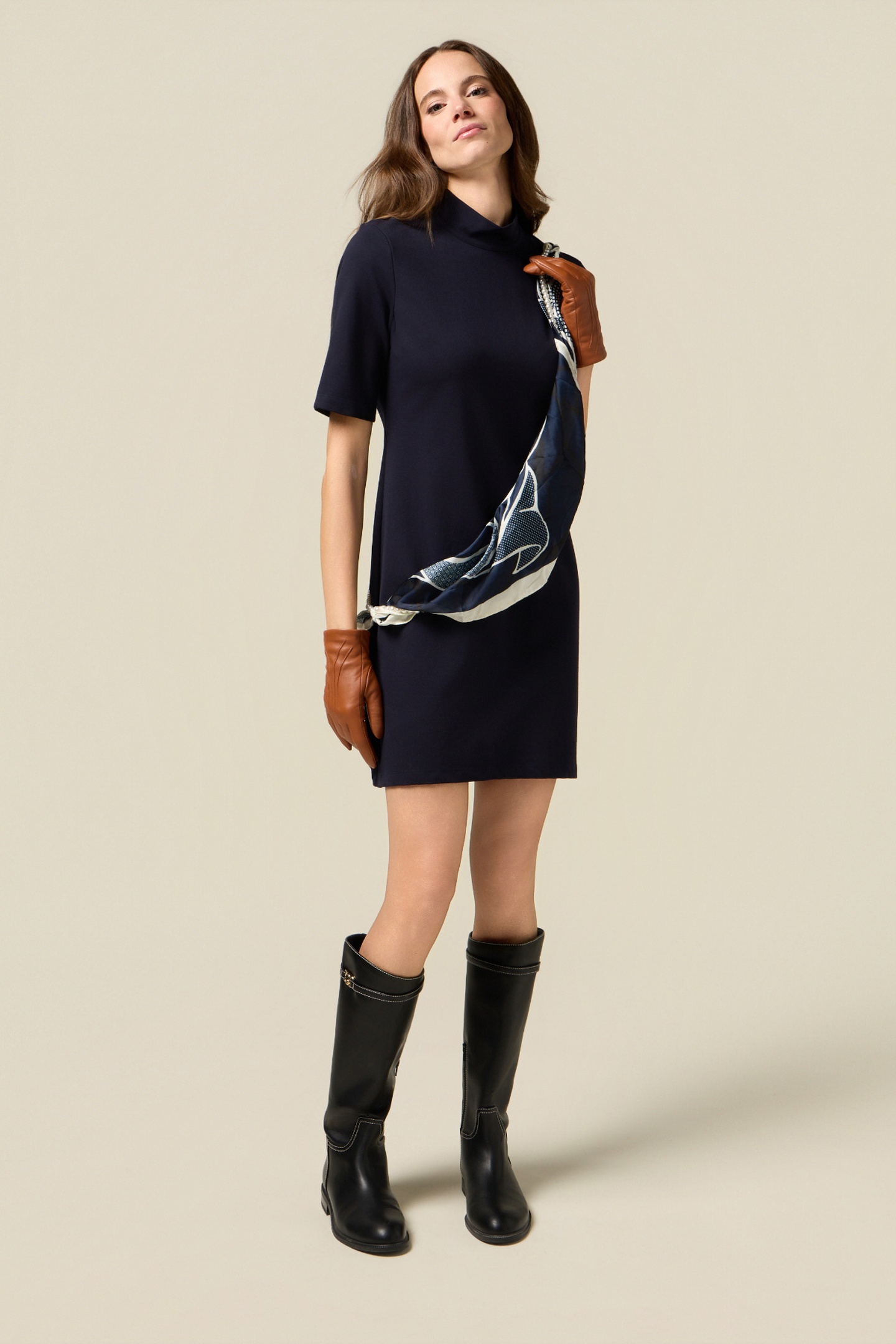 Oltre Sheath Dress With Scarf Detail Blue Talla: 48 | Mini Vestidos Outlet | Mujer | Azul