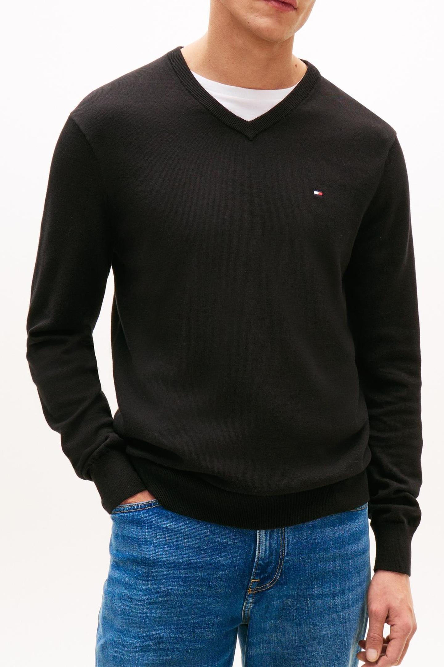 Tommy Hilfiger Essential Cotton V Neck Black Taglia: M | Maglioni a maglia Outlet | Uomo | Nero