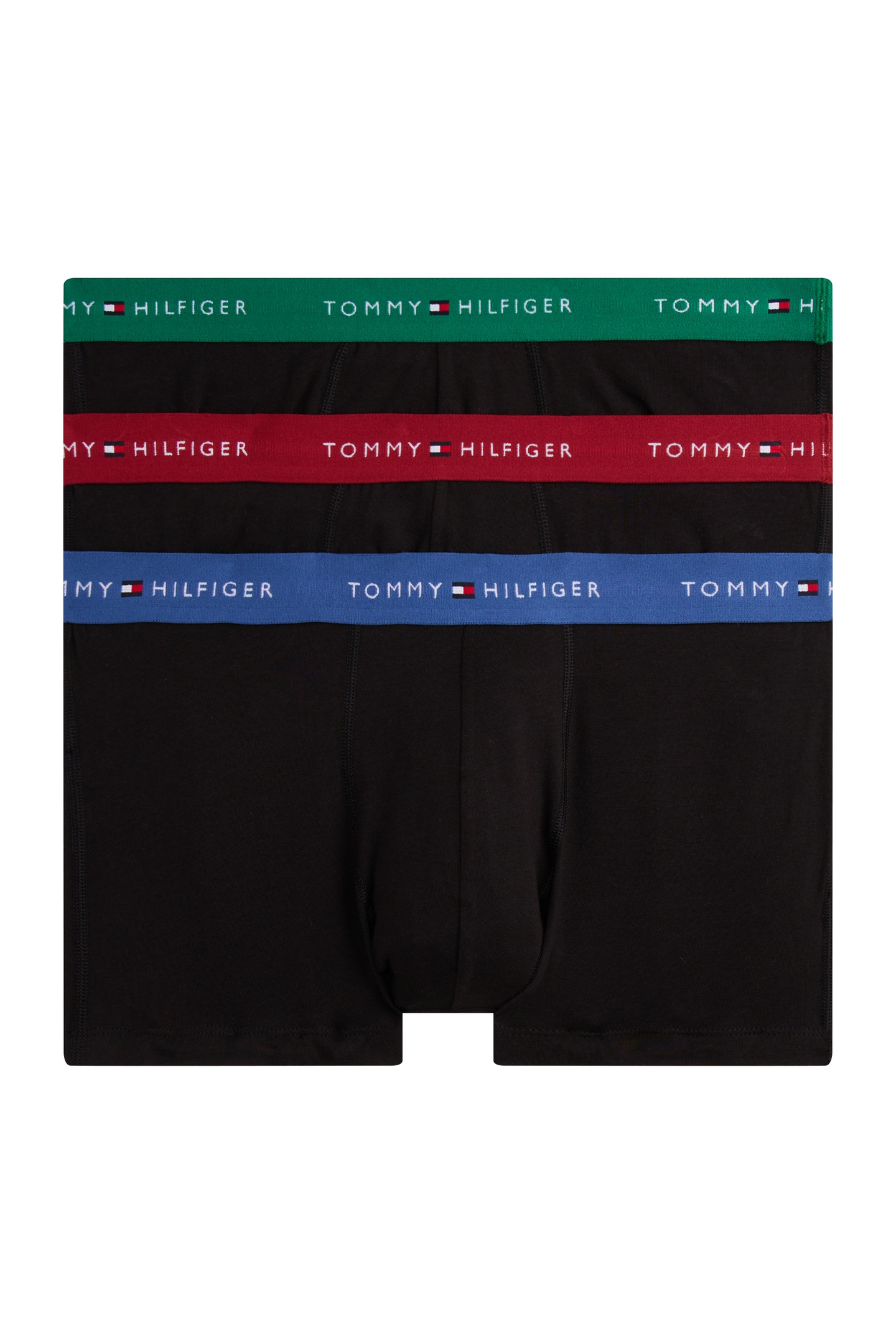 Tommy Hilfiger 3-pack Waistband Trunk Reg Red/blu Awrd/nouv Green Taglia: S | Biancheria intima Outlet | Uomo | Verde
