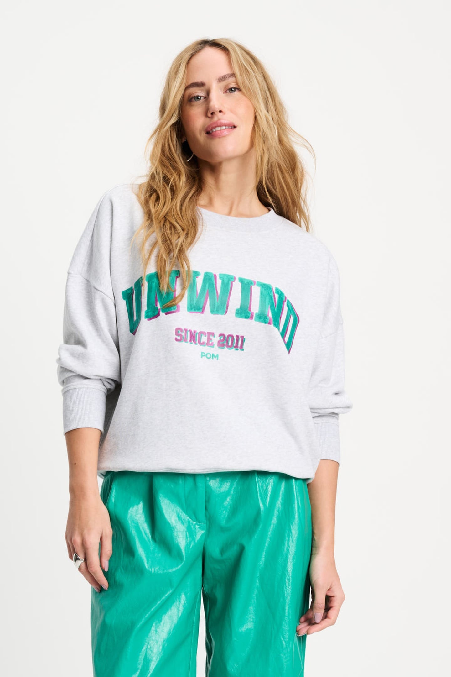 POM Amsterdam Sweater - Unwind Grey Maat: 36 | Sweaters Outlet | Dames | Grijs