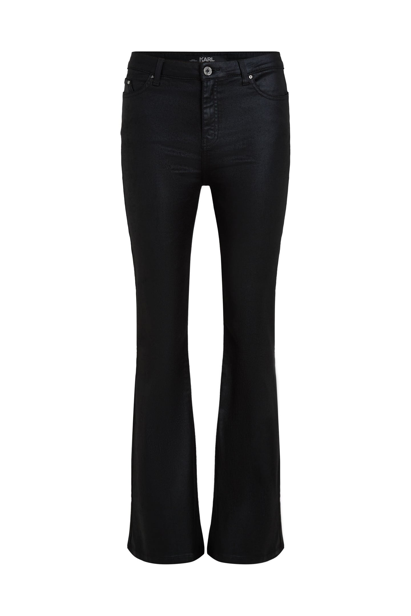 Karl Lagerfeld Coated Bootcut Jeans Black Denim Taglia: W26 | Pantaloni larghi Outlet | Donna | Nero