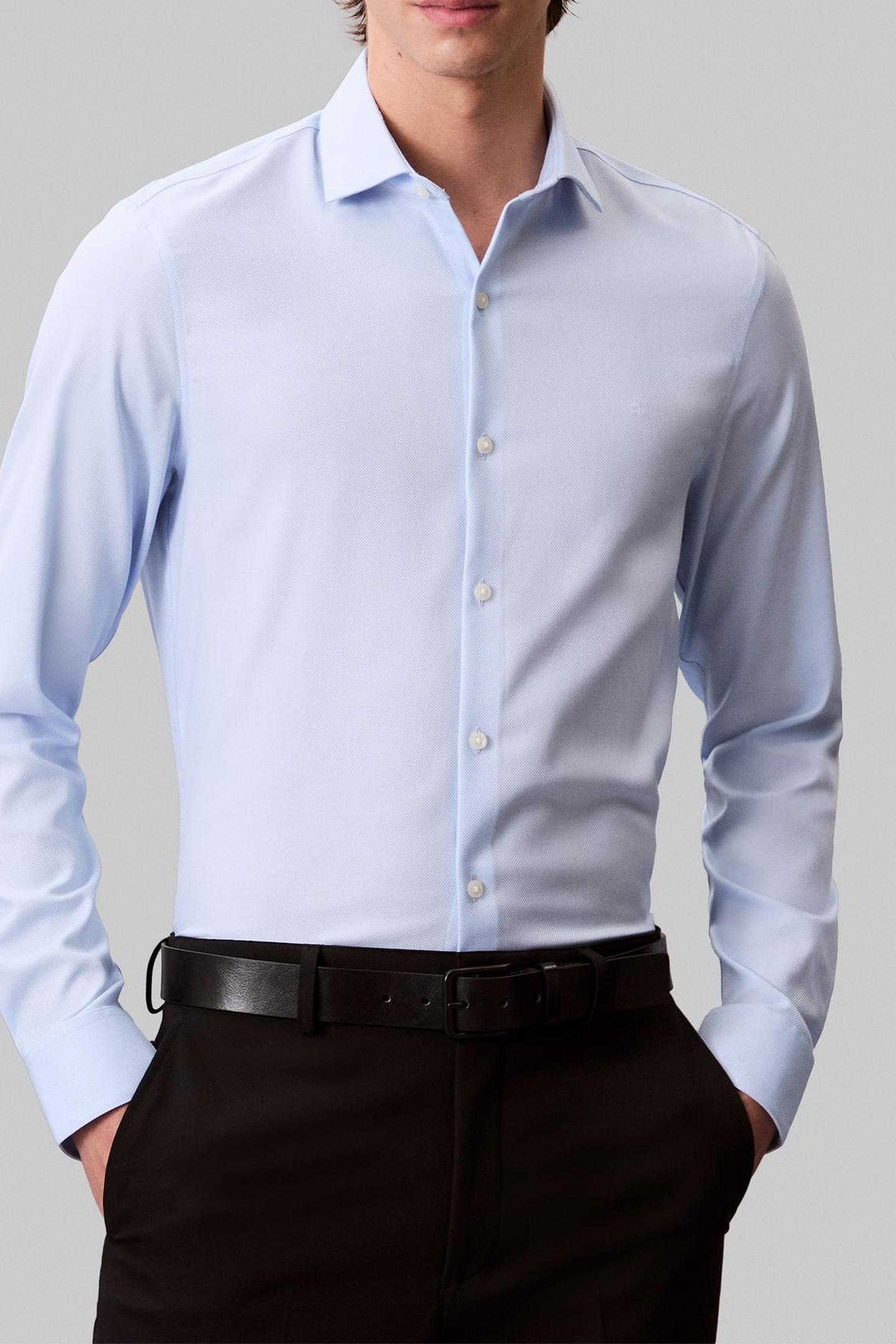 Calvin Klein Slim Mid Twill Shirt Blue Taille: 37 | Chemises d'affaires Outlet | Homme | Bleu