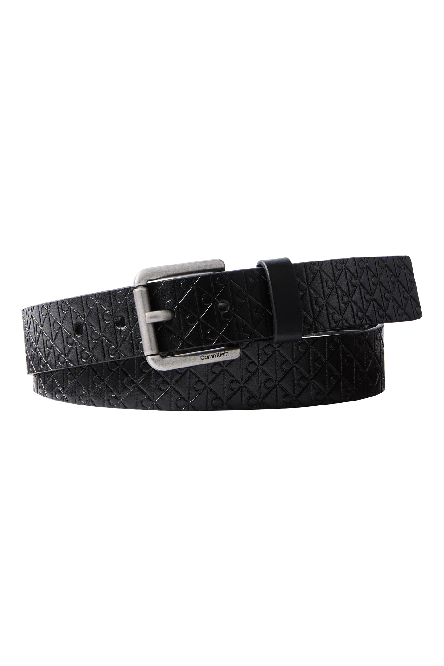Calvin Klein Casual Roller Buckle Belt Black Aop/antique Silver Taglia: 85 | Cinture Outlet | Uomo | Nero