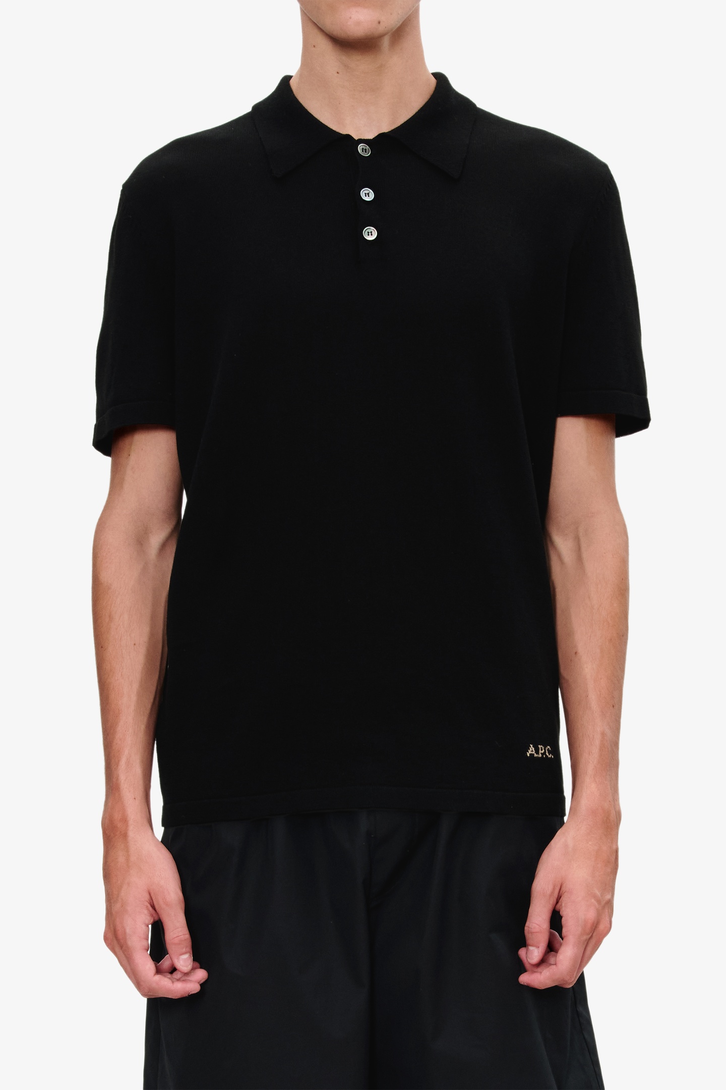 A.P.C. Unisex Polo Black Maat: L | Poloshirts Outlet | Unisex | Zwart
