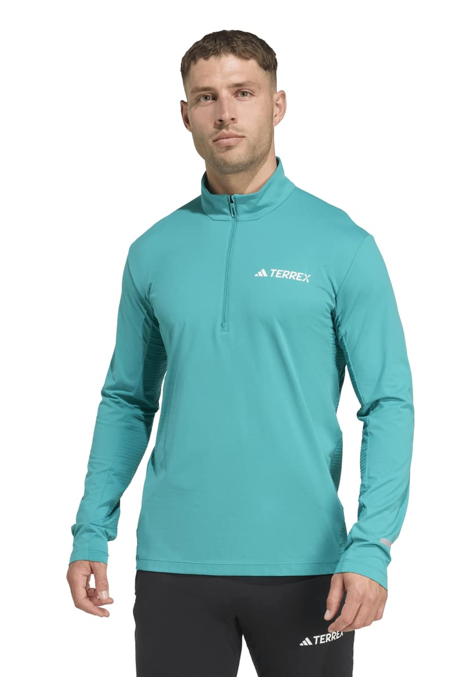 Adidas Unisex Terrex Half-zip Long-sleeve Pure Teal Maat: S | Sport Shirts Outlet | Unisex | Blauw