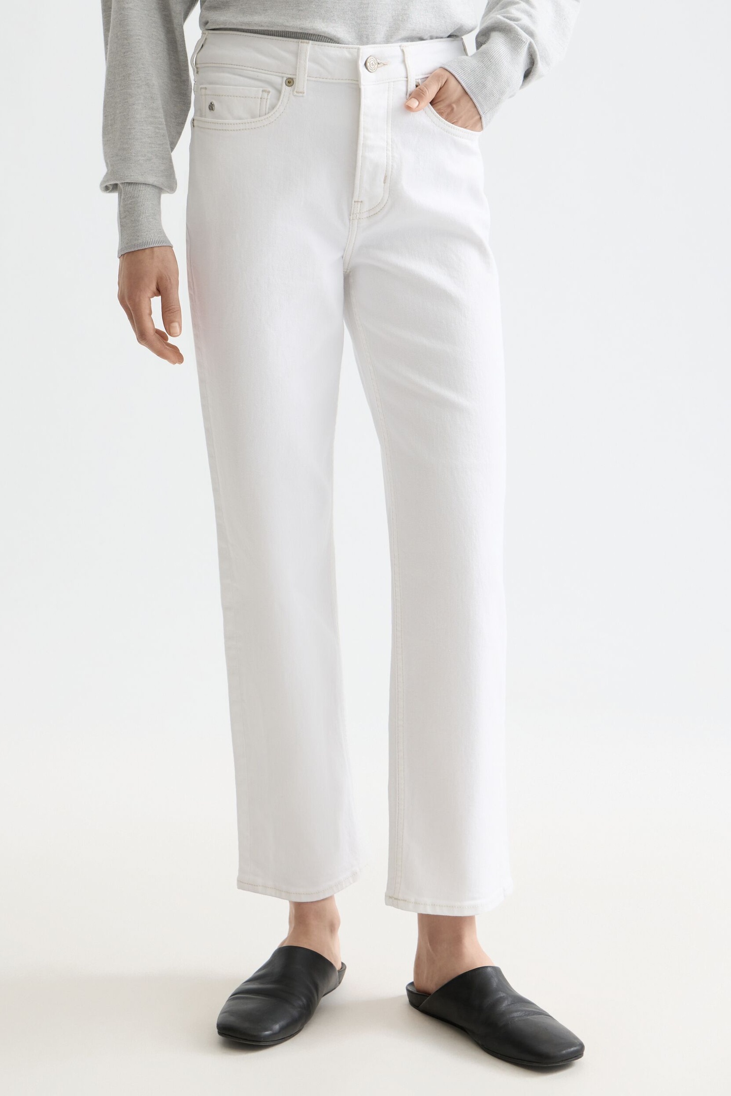 Scotch & Soda The Sky Straight Jeans Cool White Talla: W27L30 | Vaqueros Rectos Outlet | Mujer | Blanco