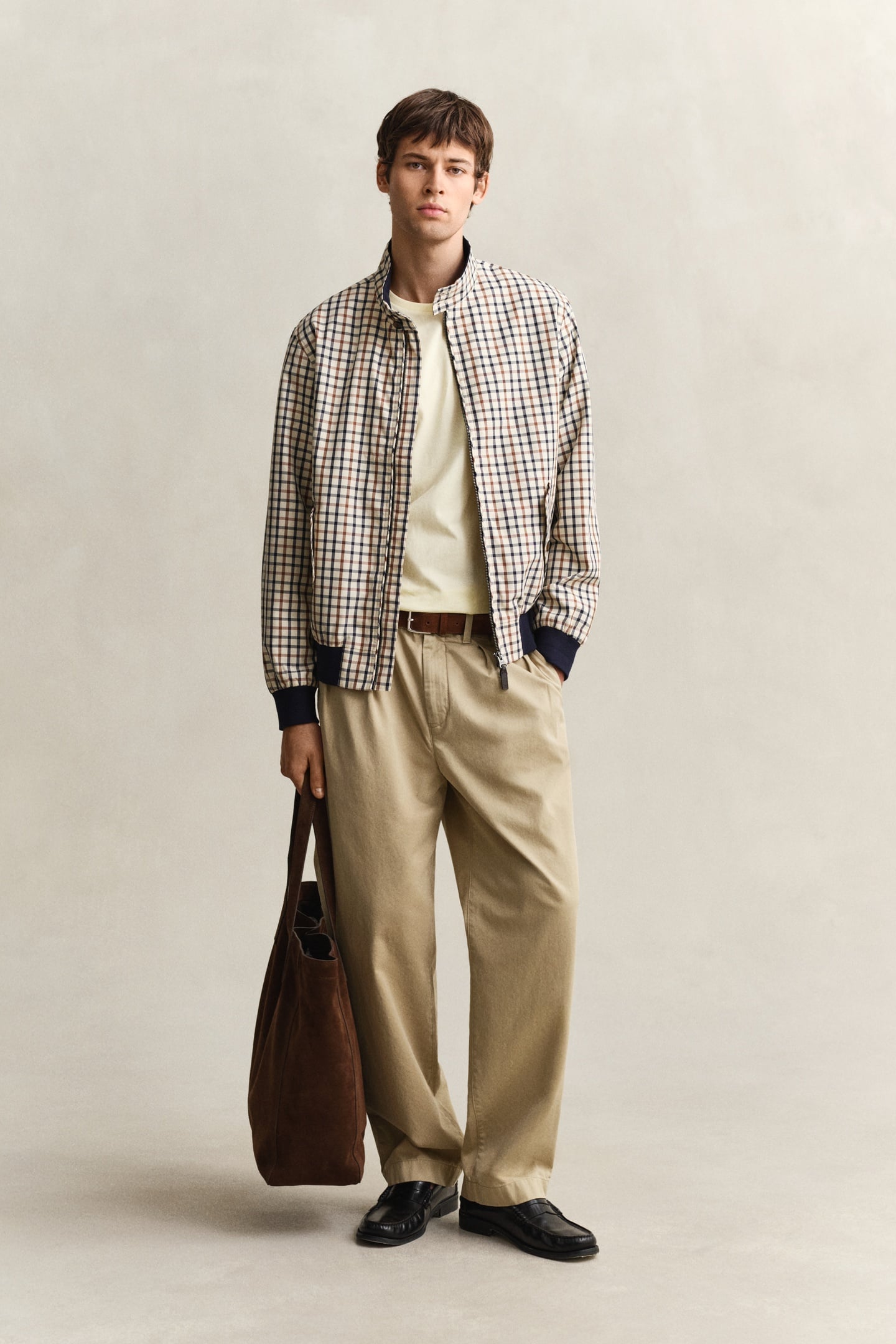 GANT Cotton Blend Harrington Jacket Mahogany Brown Maat: XXL | Bomberjacks Outlet | Heren | Bruin