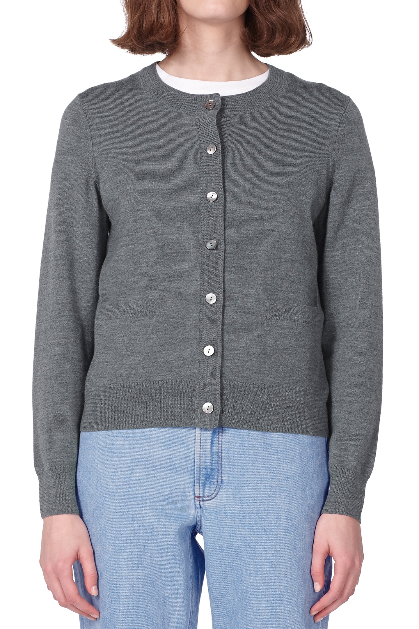 A.P.C. Cardigan Marine Heathered Charcoal Maat: S | Sweaters Outlet | Dames | Grijs