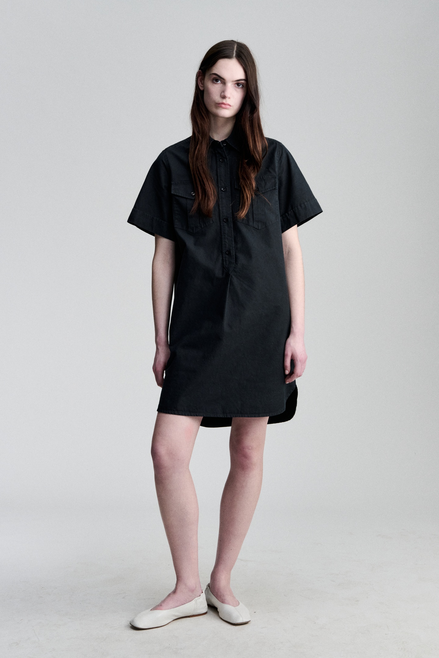 A.P.C. Army Shirt Dress Black Maat: 42 | Blousejurken Outlet | Dames | Zwart