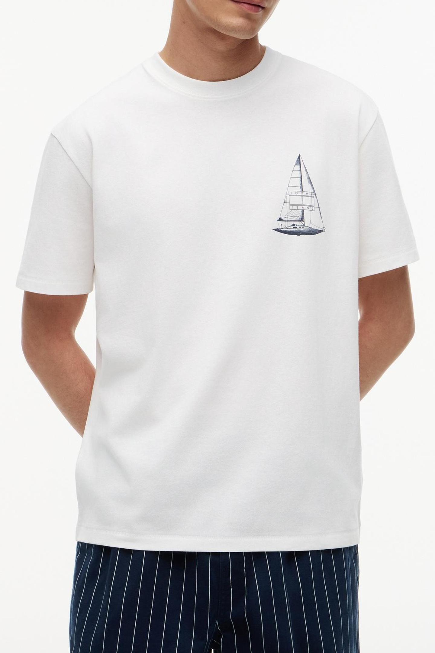 Tommy Hilfiger Tjm Relaxed Sailboat Ss Ecru Taglia: S | Magliette basic Outlet | Uomo | Marrone