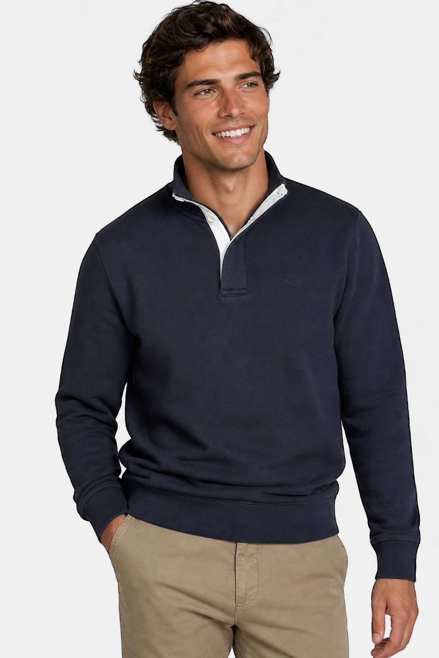McGregor Zip Mock Sweatshirt Navy size L | Sweaters Outlet | Men | Blue