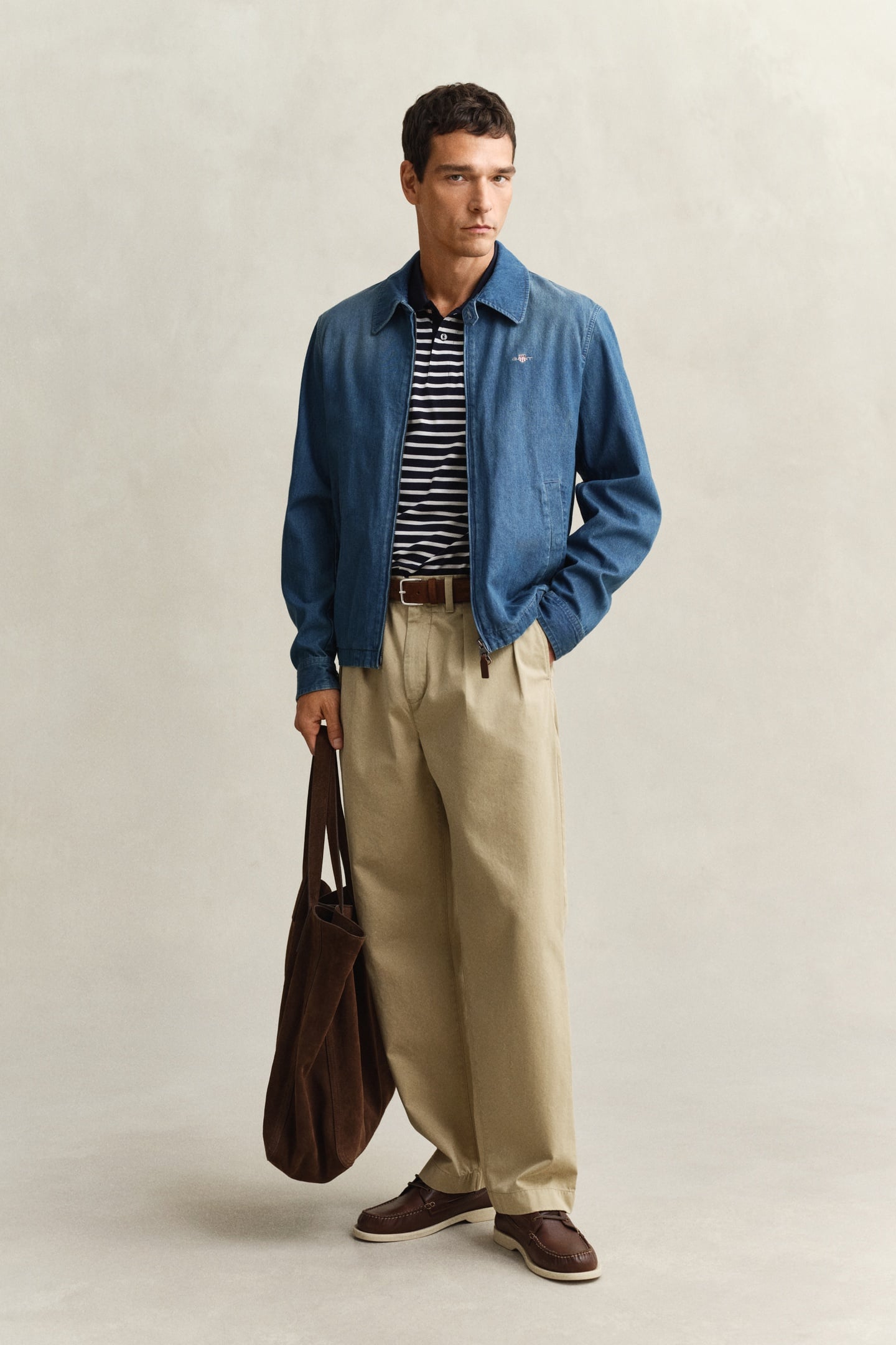 GANT Indigo Windcheater Jacket Semi Light Blue Maat: S | Spijkerjassen Outlet | Heren | Blauw