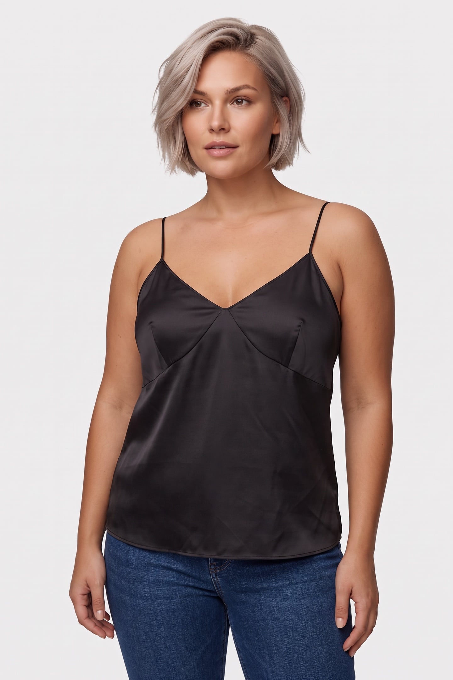 ARKET Soli Silk Top Black Maat: L | Onderhemden Outlet | Dames | Zwart