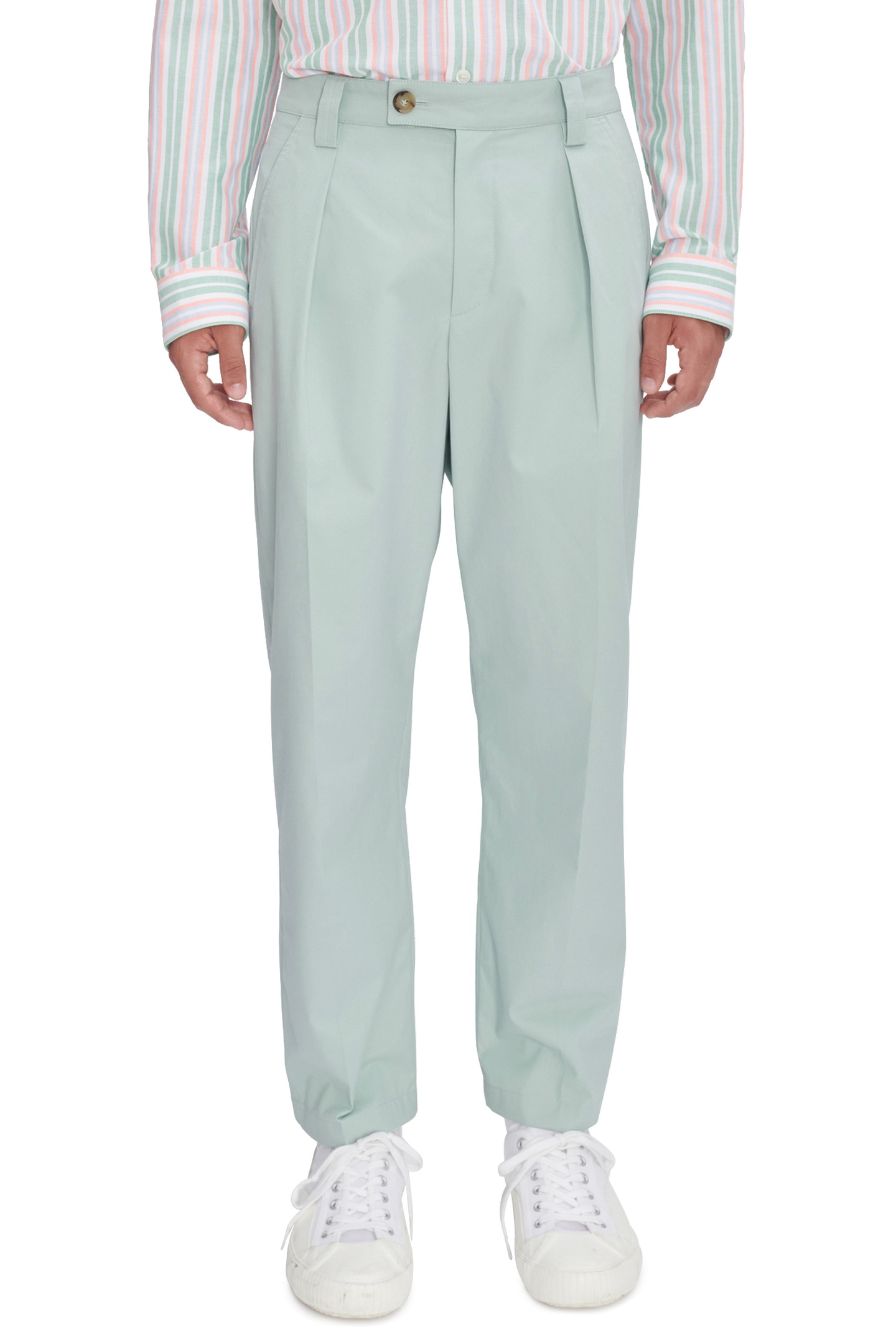 A.P.C. Unisex Trousers Renato Pale Green Maat: 52 | Chino's Outlet | Unisex | Groen