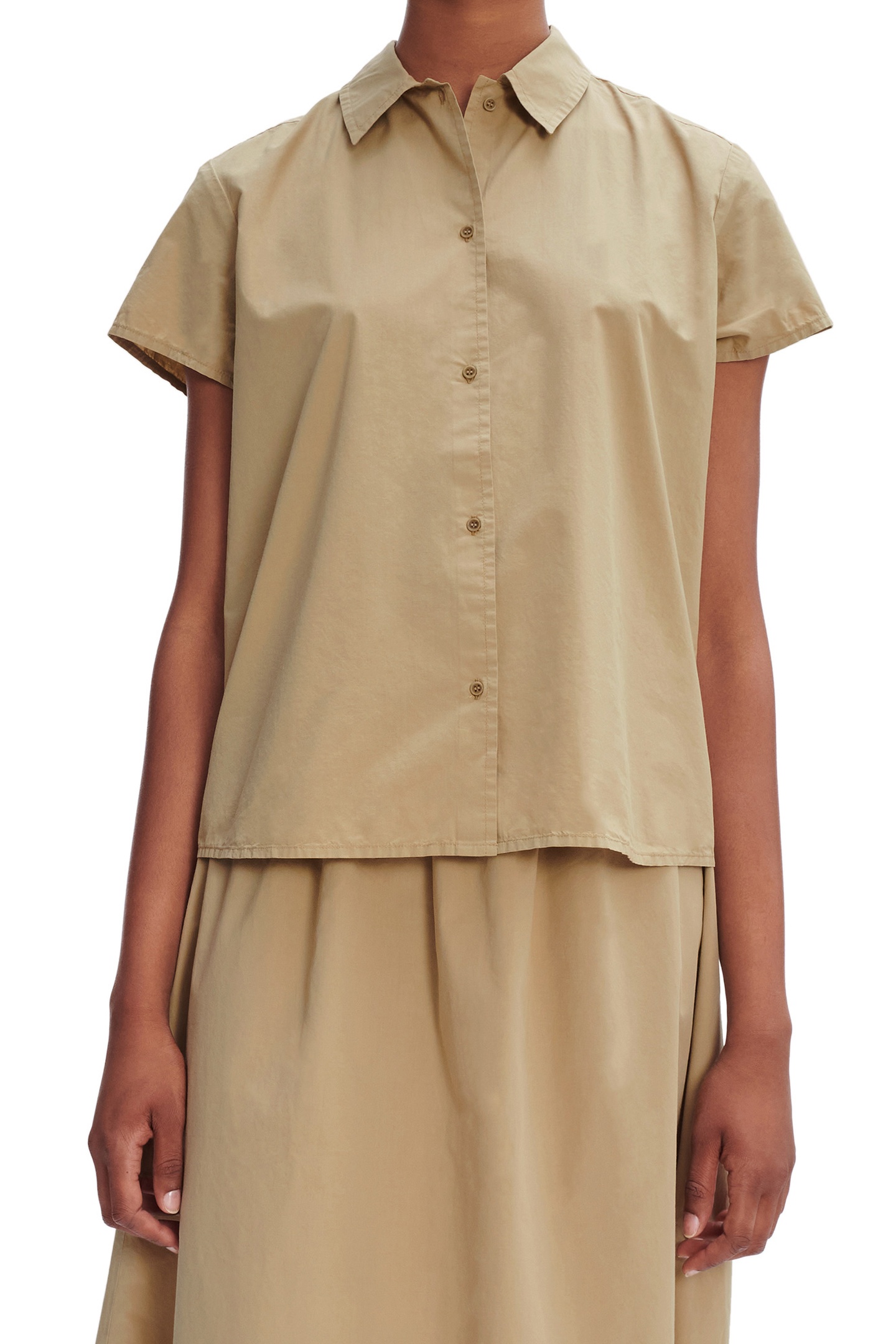 A.P.C. Short-sleeve Shirt Marina Beige Maat: 36 | Overhemden Outlet | Dames | Beige