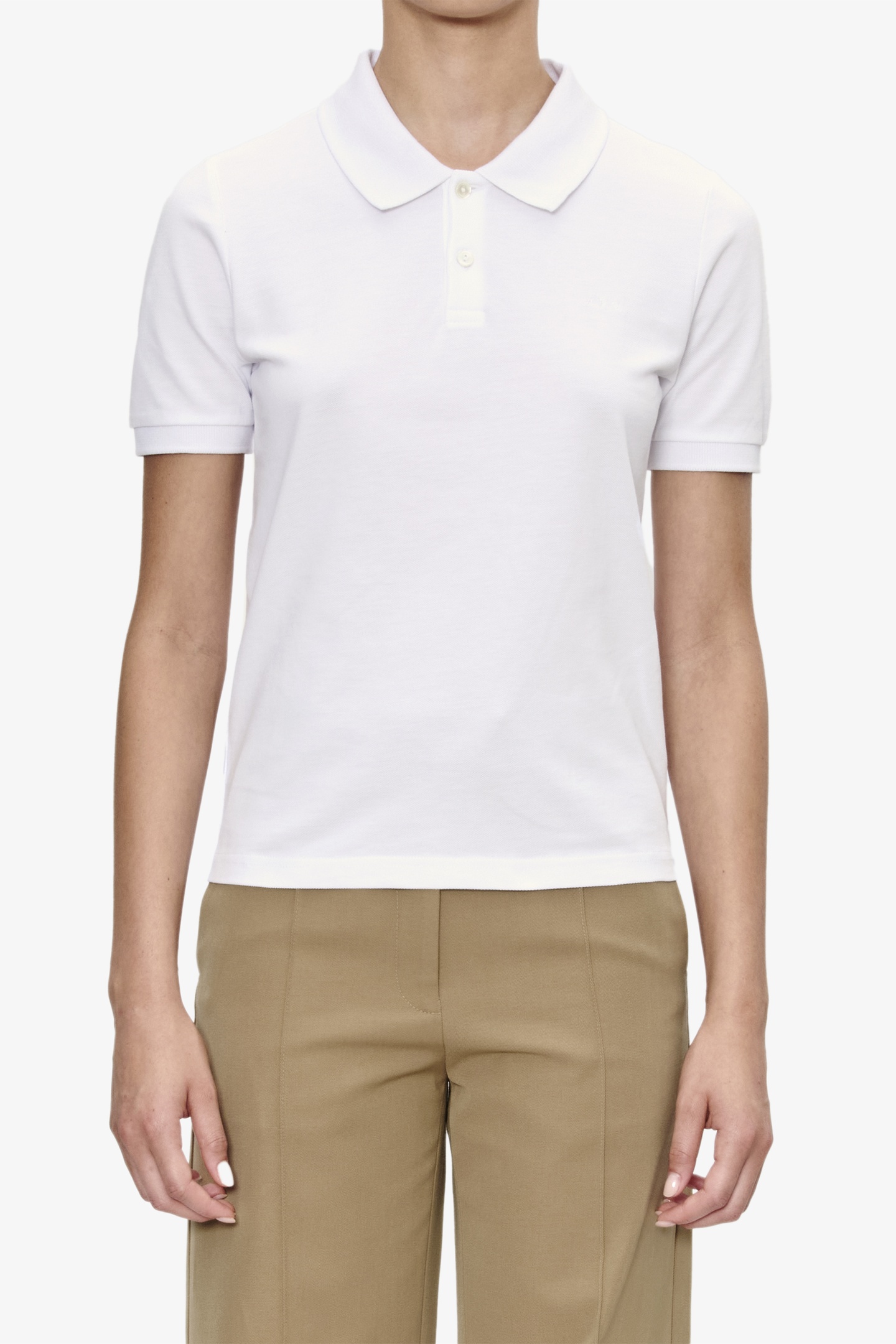 A.P.C. Polo Fitted Short Sleeve White Maat: L | Poloshirts Outlet | Dames | Wit