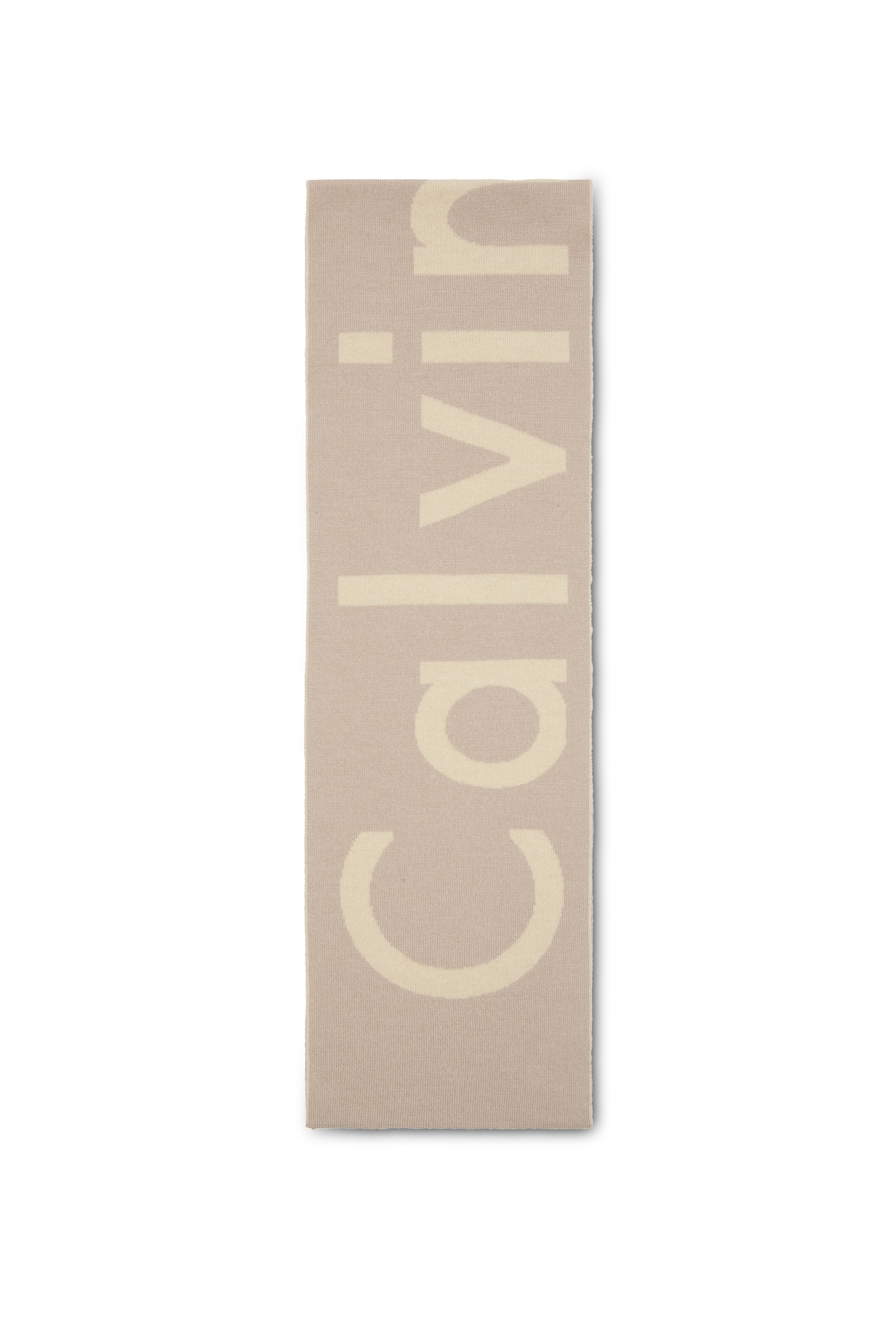Calvin Klein Bold Logo 2-tone Wool Scarf Chalk/chateau Size: OS | Scarves & Gloves Outlet | Heren | Beige