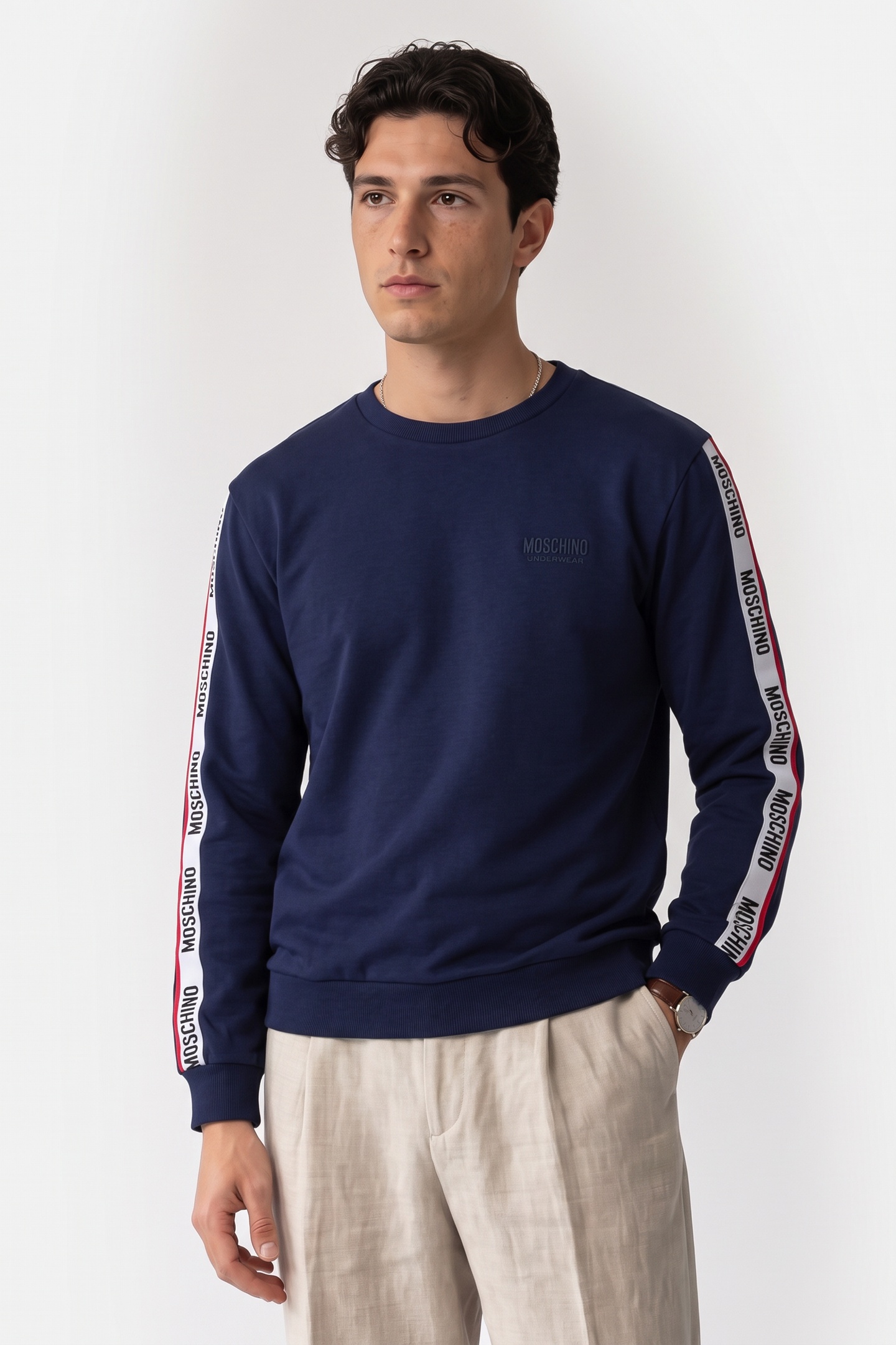 Moschino Cotton Sweatshirt Blue Maat: XL | Sweaters Outlet | Heren | Blauw