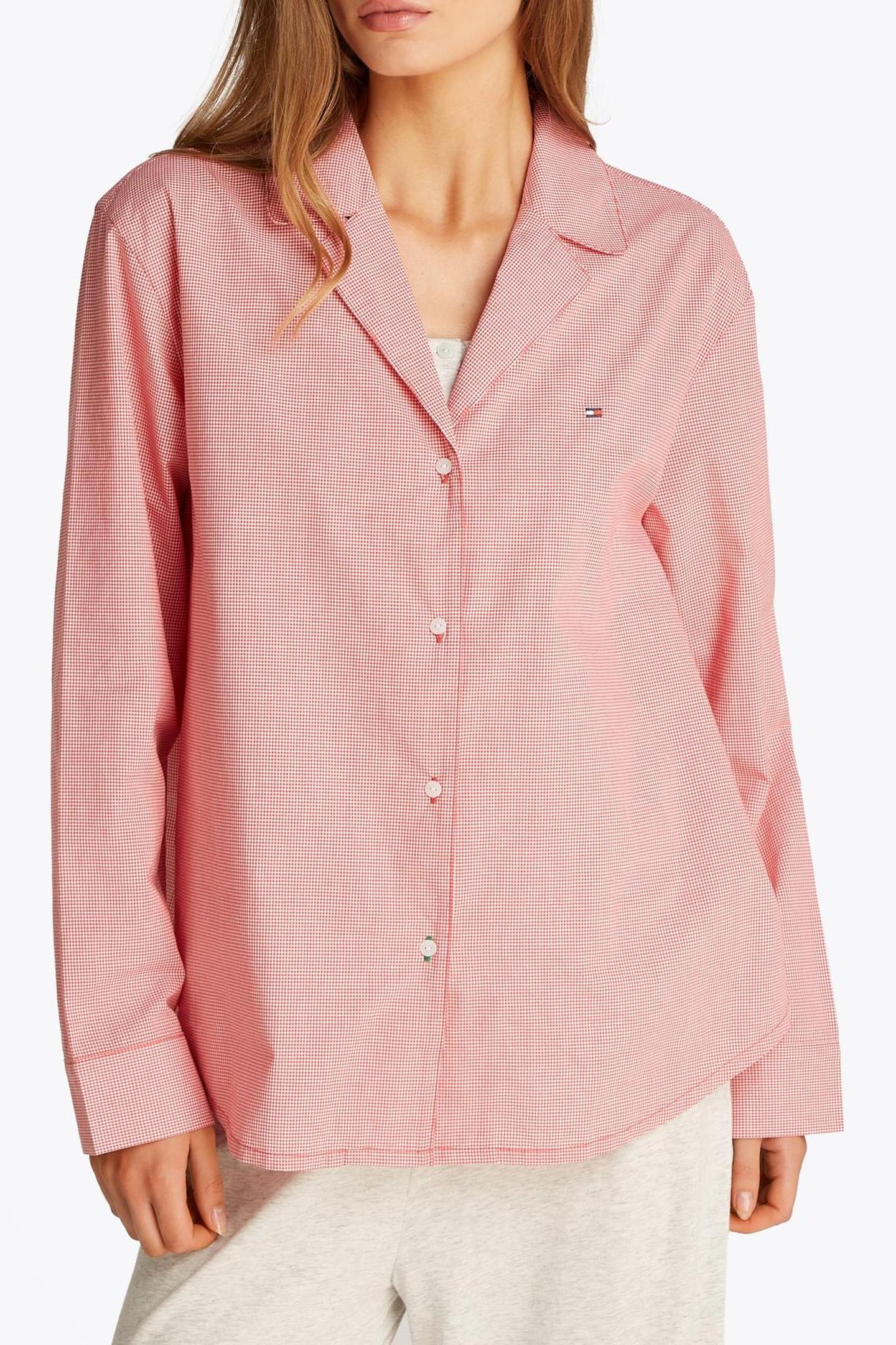 Tommy Hilfiger Ls Poplin Shirt Mini Gingham Vintage Red Maat: M | Longsleeves Outlet | Dames | Roze
