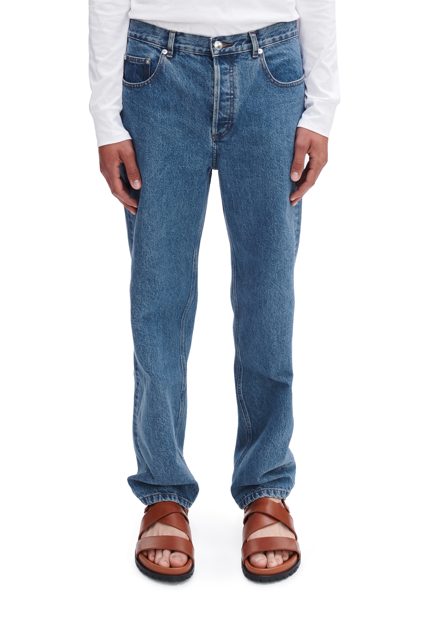 A.P.C. Unisex Jeans Fairfax Washed Indigo Maat: W30 | Straight Jeans Outlet | Unisex | Blauw