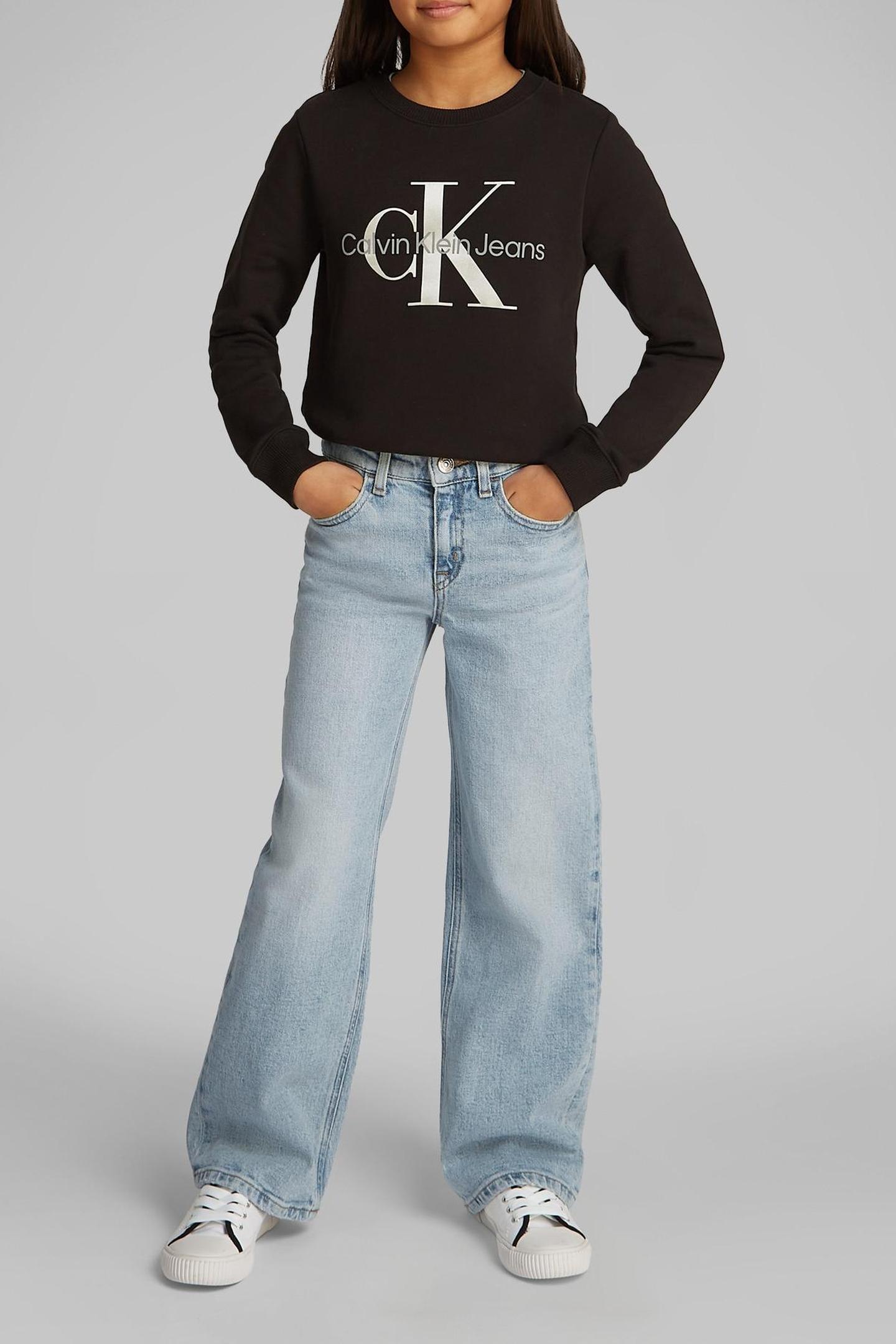 Calvin Klein Girls High Rise Wide Leg Light Blue Visual Maat: 8Y | Spijkerbroeken Outlet | kids | Blauw