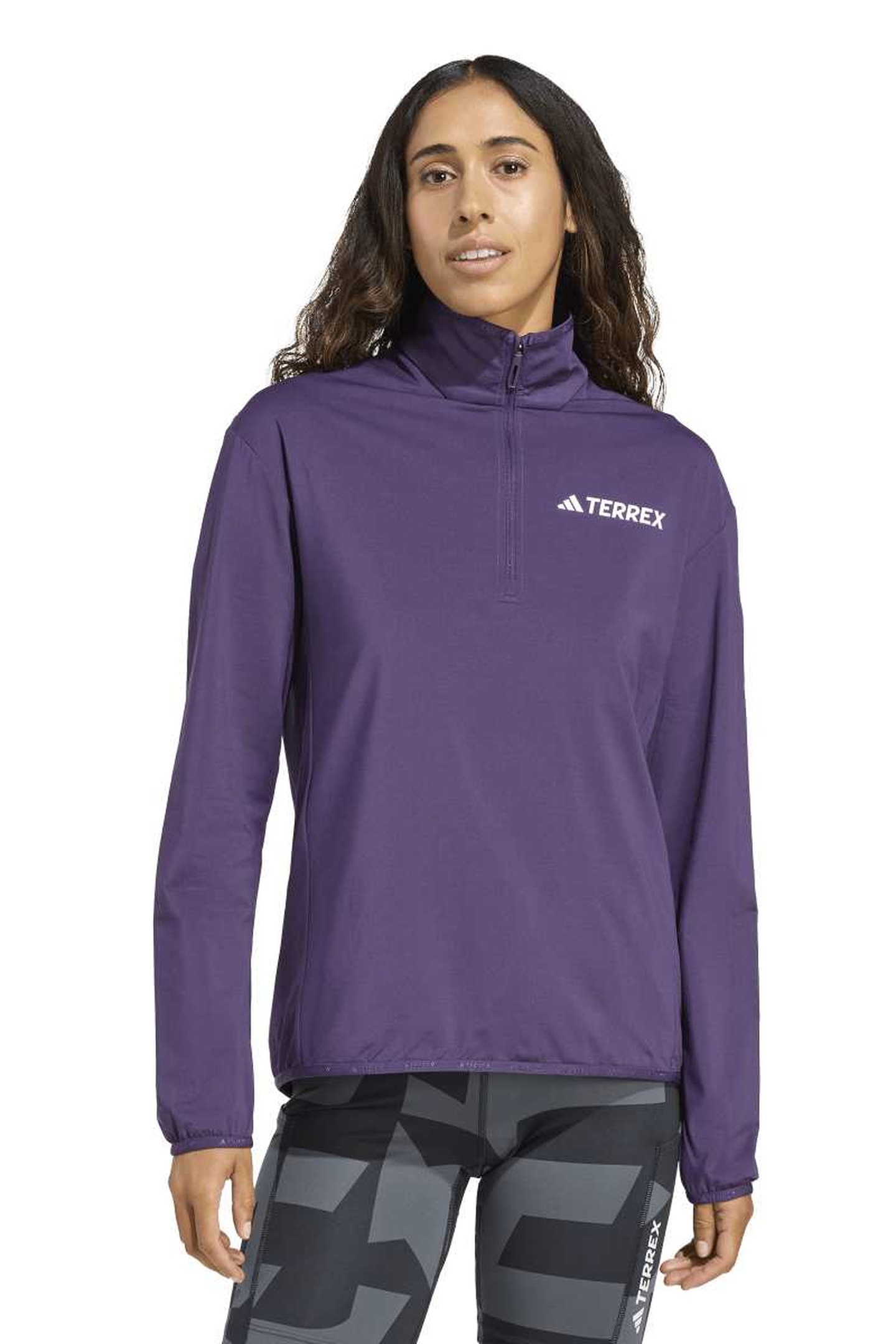 Adidas Terrex Half-zip Hiking Fleece Aurora Plum Maat: S | Sweaters Outlet | Dames | Paars