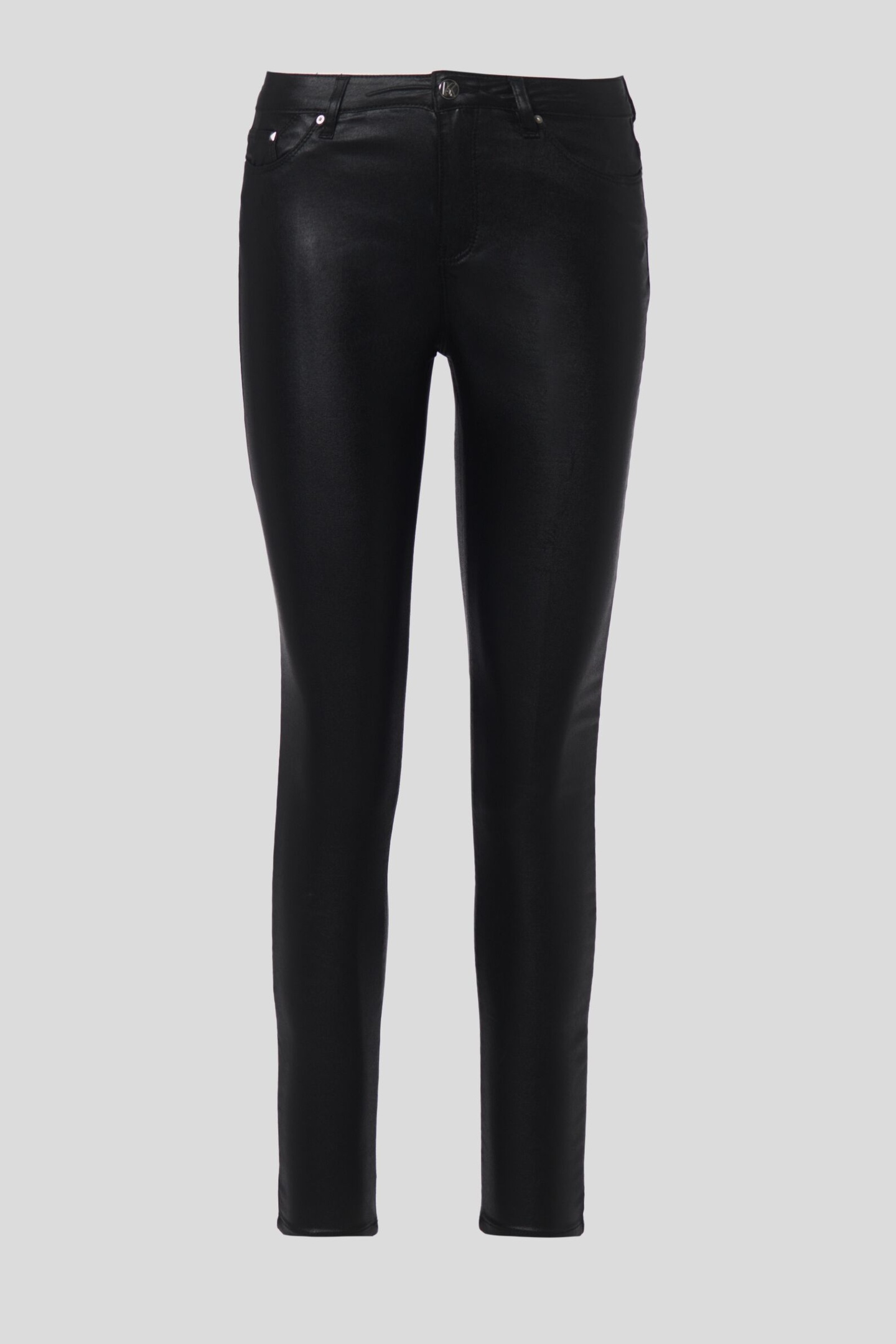 Karl Lagerfeld Coated Skinny Denim Black Solid Denim Maat: W28 | Skinny Broeken Outlet | Dames | Zwart