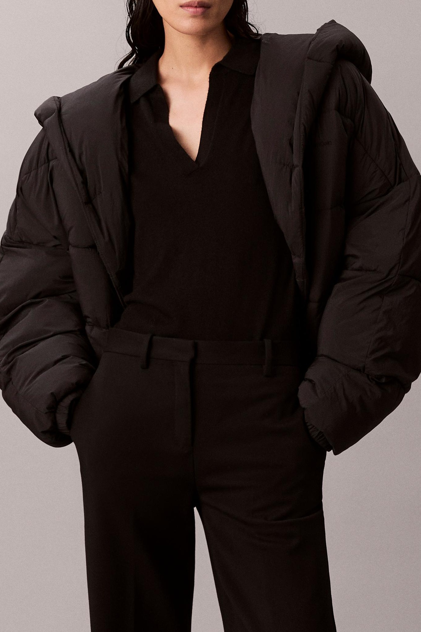 Calvin Klein Blanket Jacket Black Talla: XL | Chaquetas de Invierno Outlet | Mujer | Negro
