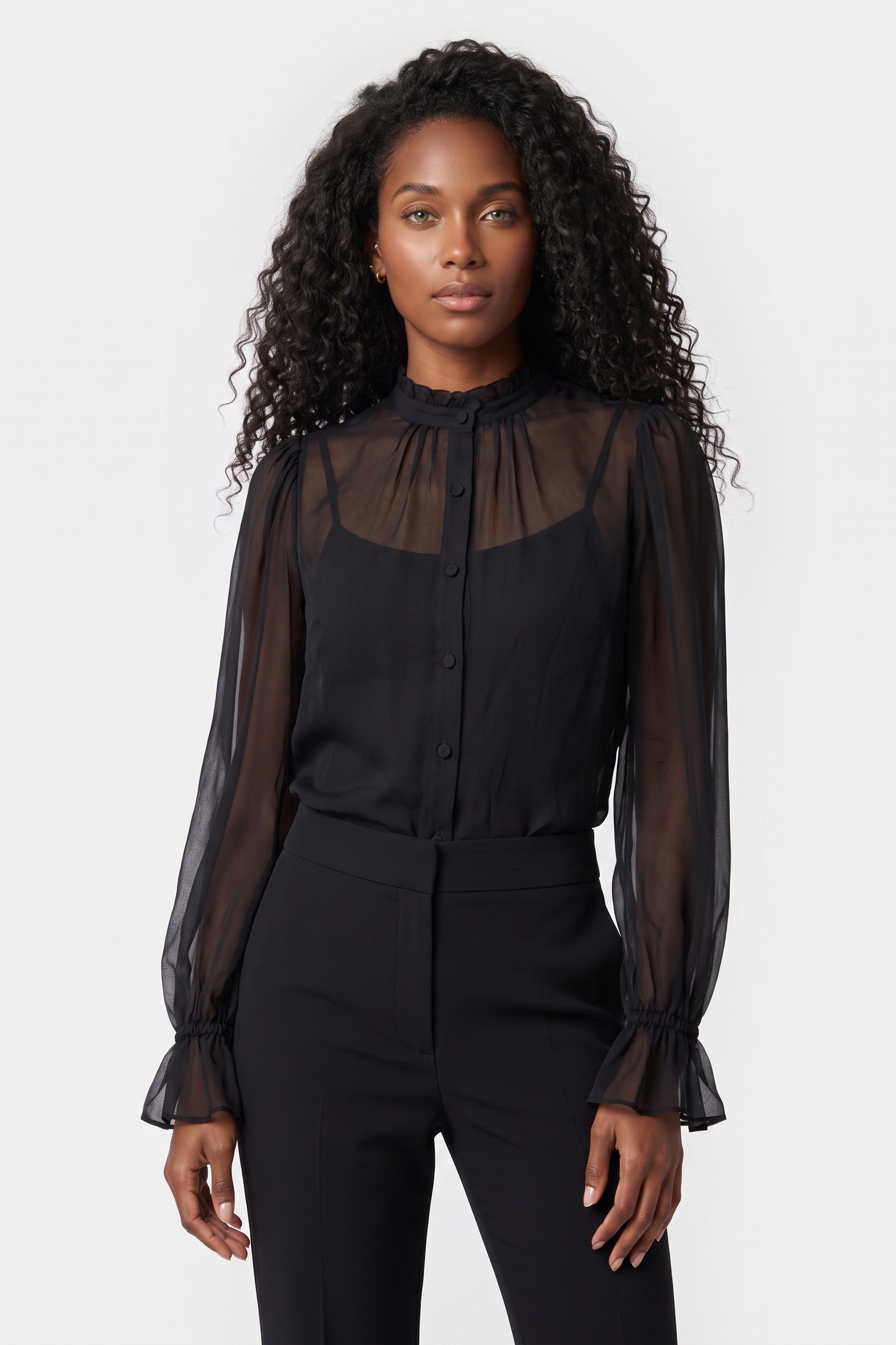 Moschino Silk Chiffon Shirt Black Maat: 40 | Longsleeves Outlet | Dames | Zwart