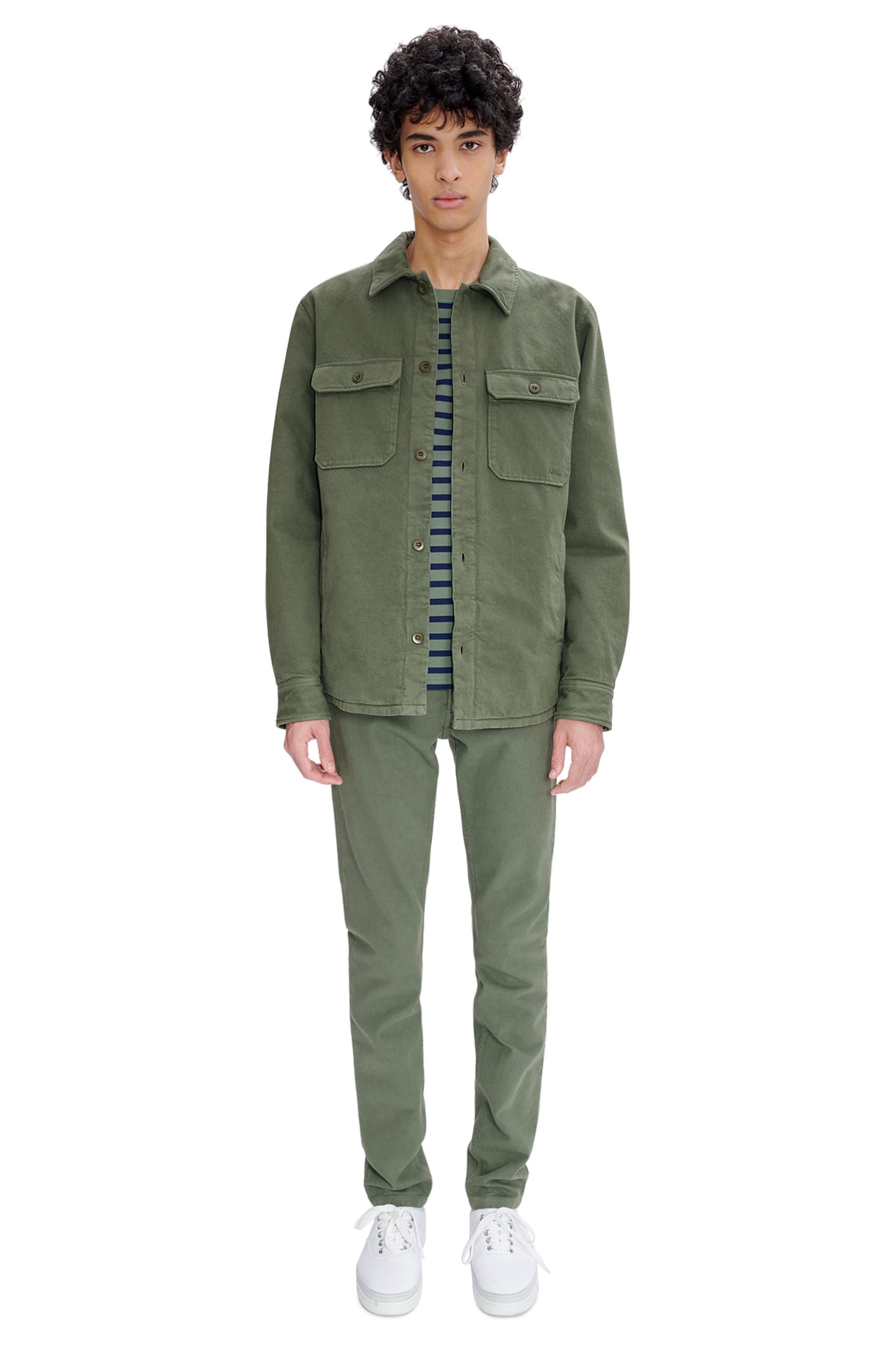A.P.C. Unisex Jacket Alessio Forest Maat: M | Legerjassen Outlet | Unisex | Groen