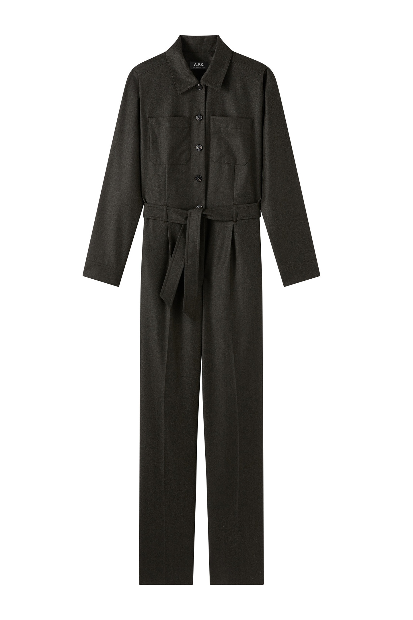 A.P.C. Jumpsuit Clem Heathered Khaki Maat: 40 | Jumpsuits Outlet | Dames | Bruin