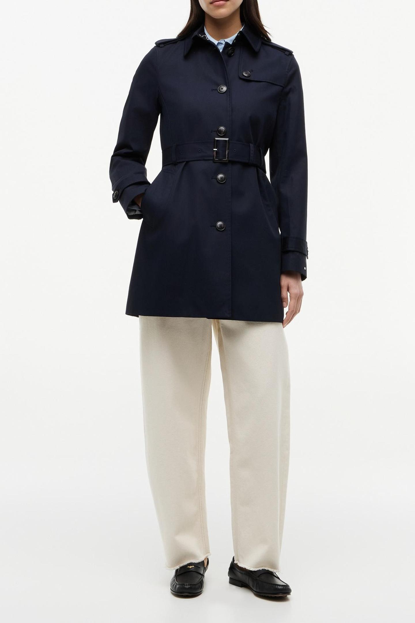 Tommy Hilfiger Heritage Single Breasted Midnight Size: 3XL | Trench Coats Outlet | Dames | Blauw