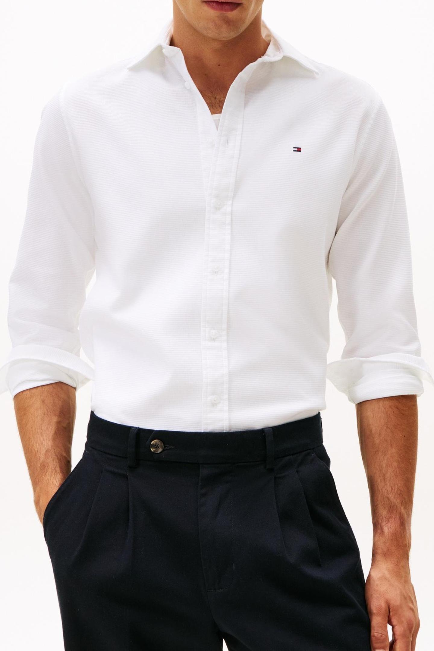 Tommy Hilfiger Dobby Rf Sws Shirt Bright White Taille: 41 | Casual chemises Outlet | Homme | Blanche