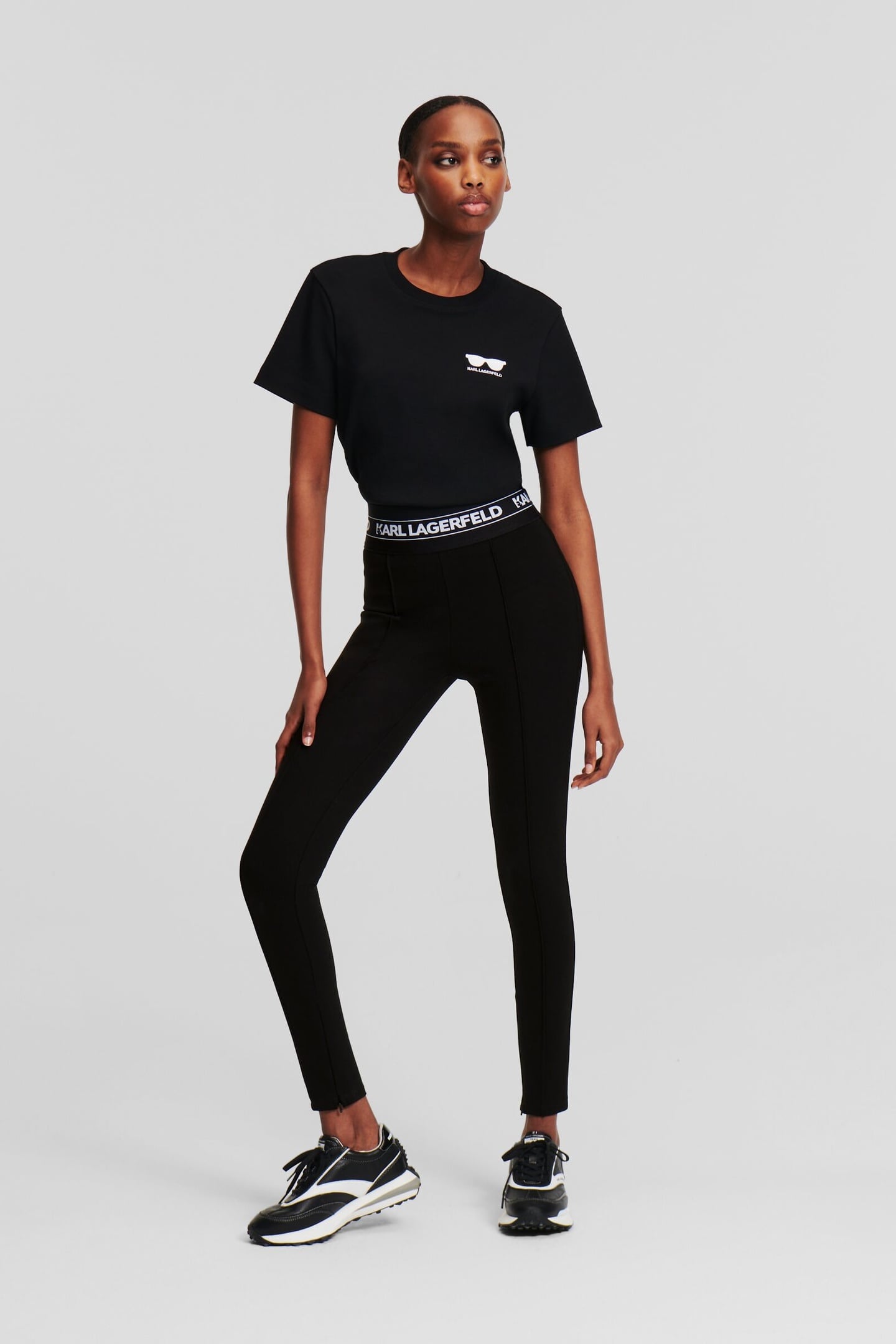 Karl Lagerfeld Logo Elastic Punto Leggings Black Taglia: M | Leggings Outlet | Donna | Nero