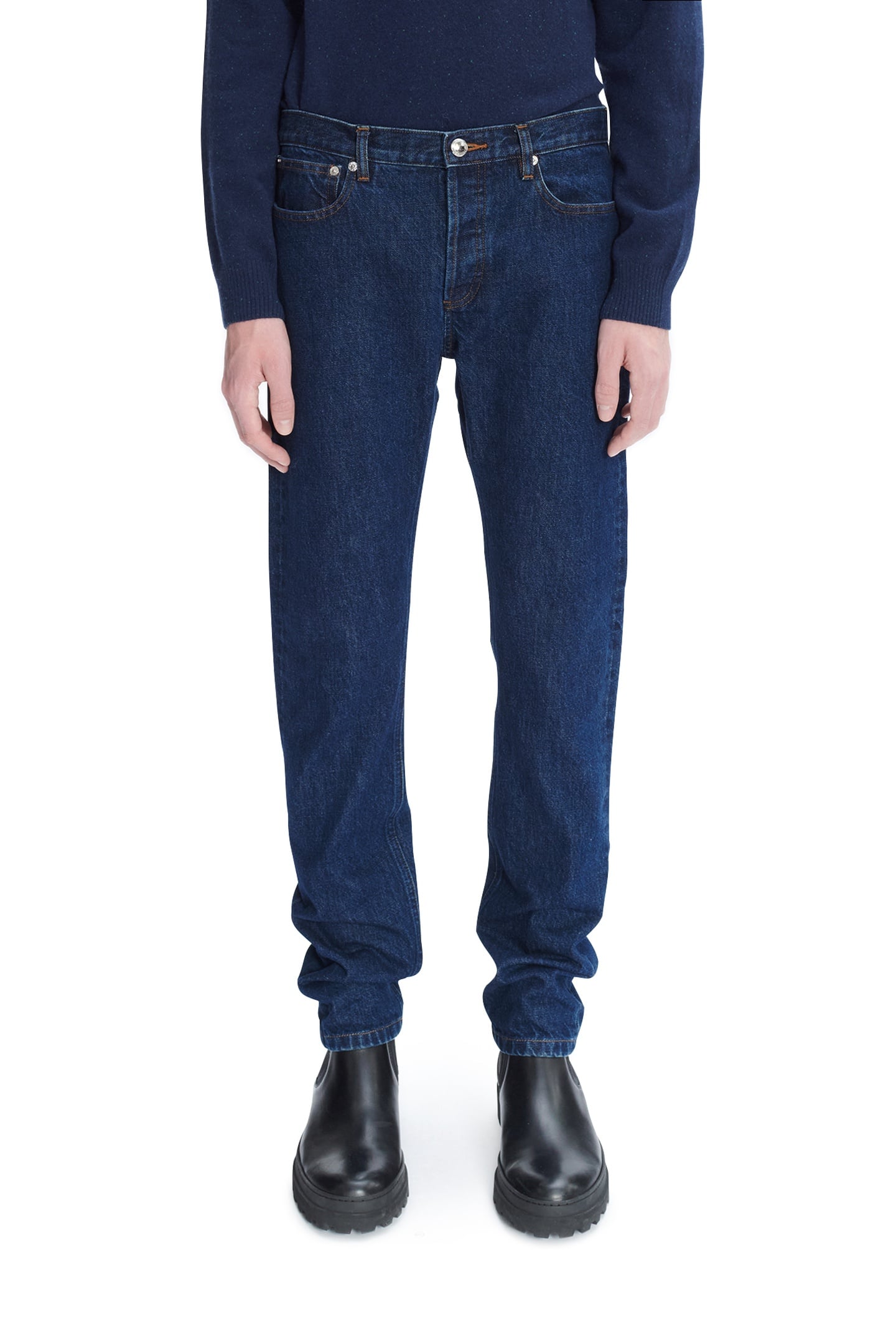 A.P.C. Unisex Small New Standard Washed Indigo Maat: W30 | Straight Jeans Outlet | Unisex | Blauw